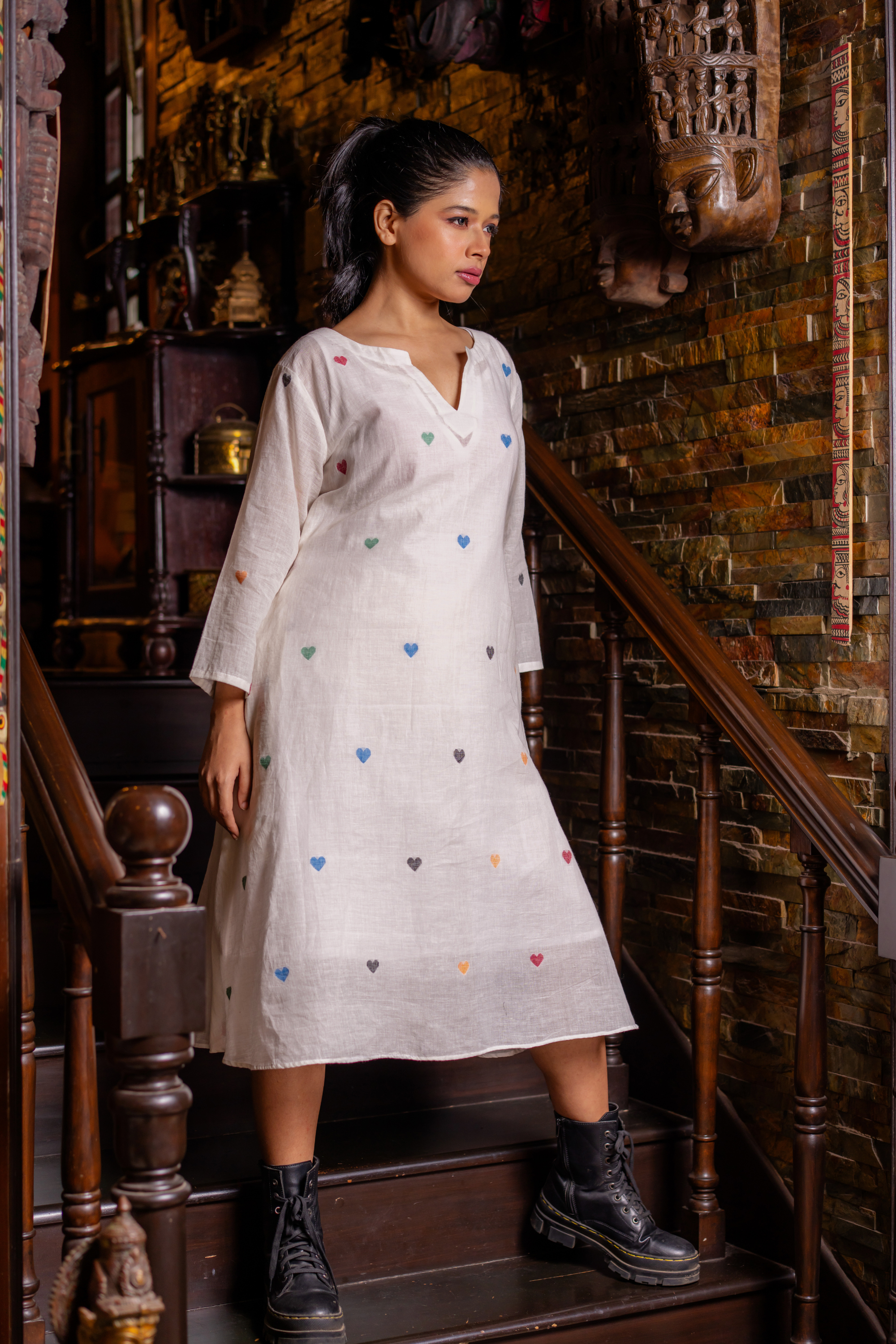 Ivory Confetti Cotton Dress: The Playful Poetry of Everyday Ease