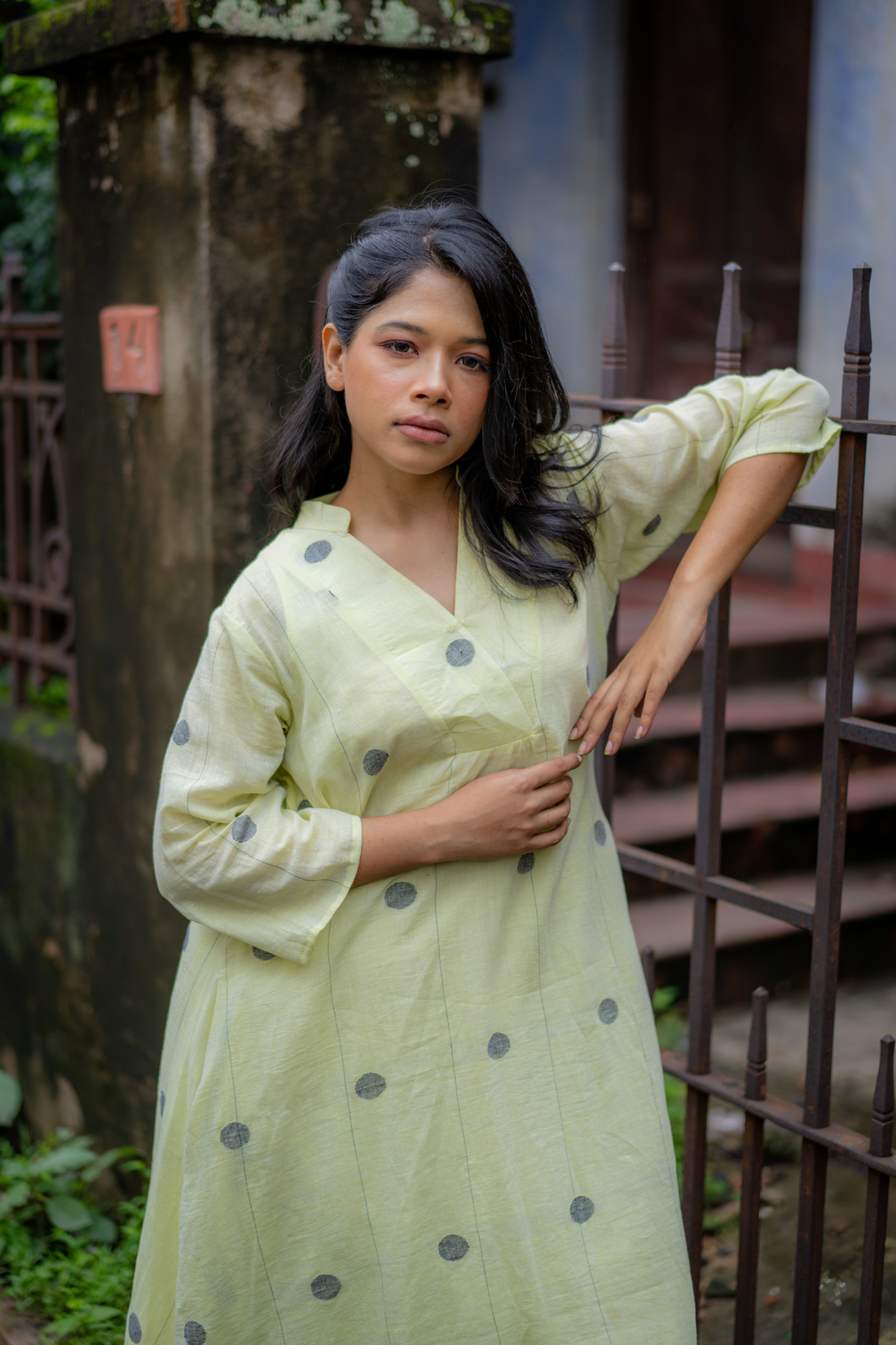 Misty Lime Cotton Dress: The Effortless Calm of Everyday Chic