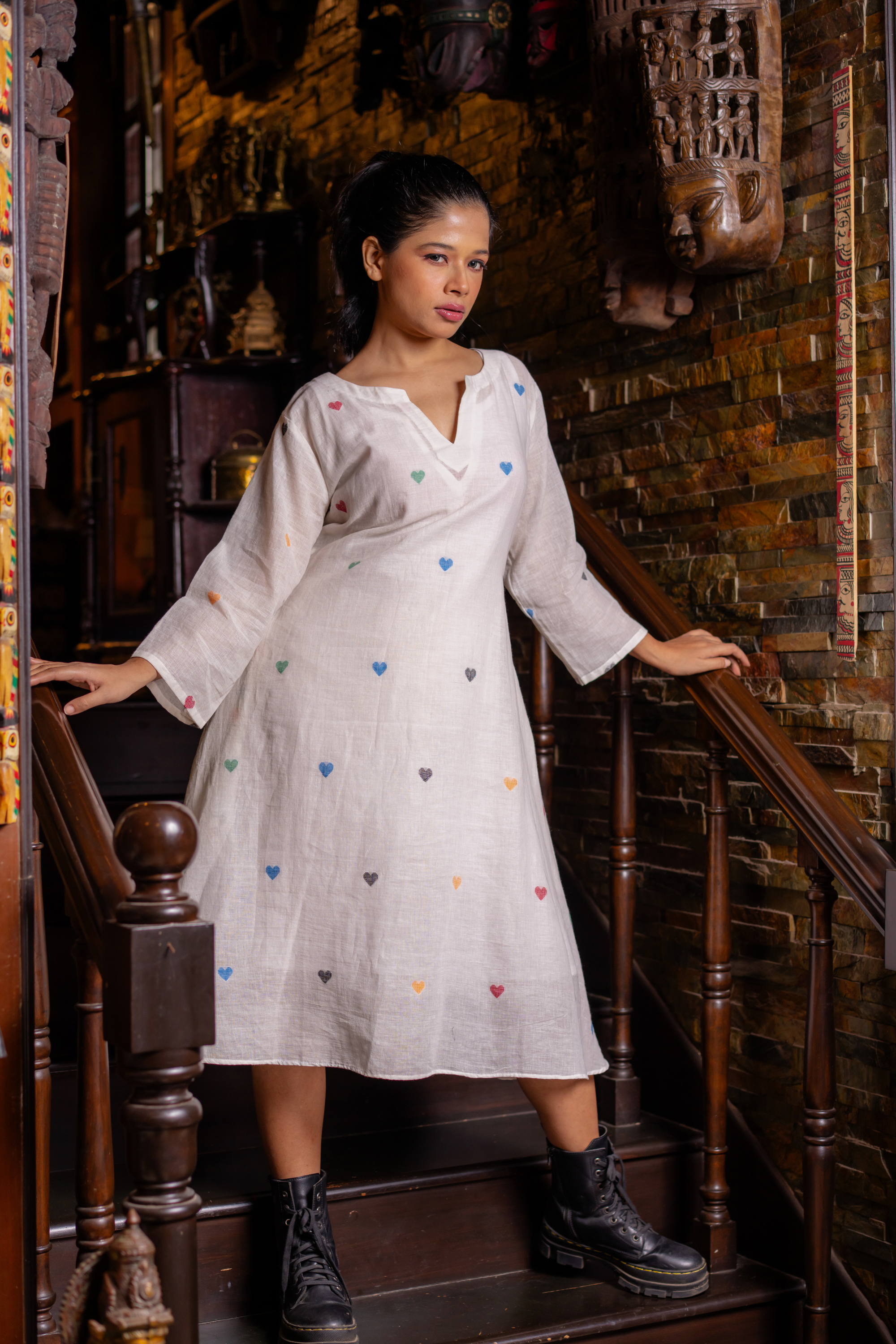 Ivory Confetti Cotton Dress: The Playful Poetry of Everyday Ease