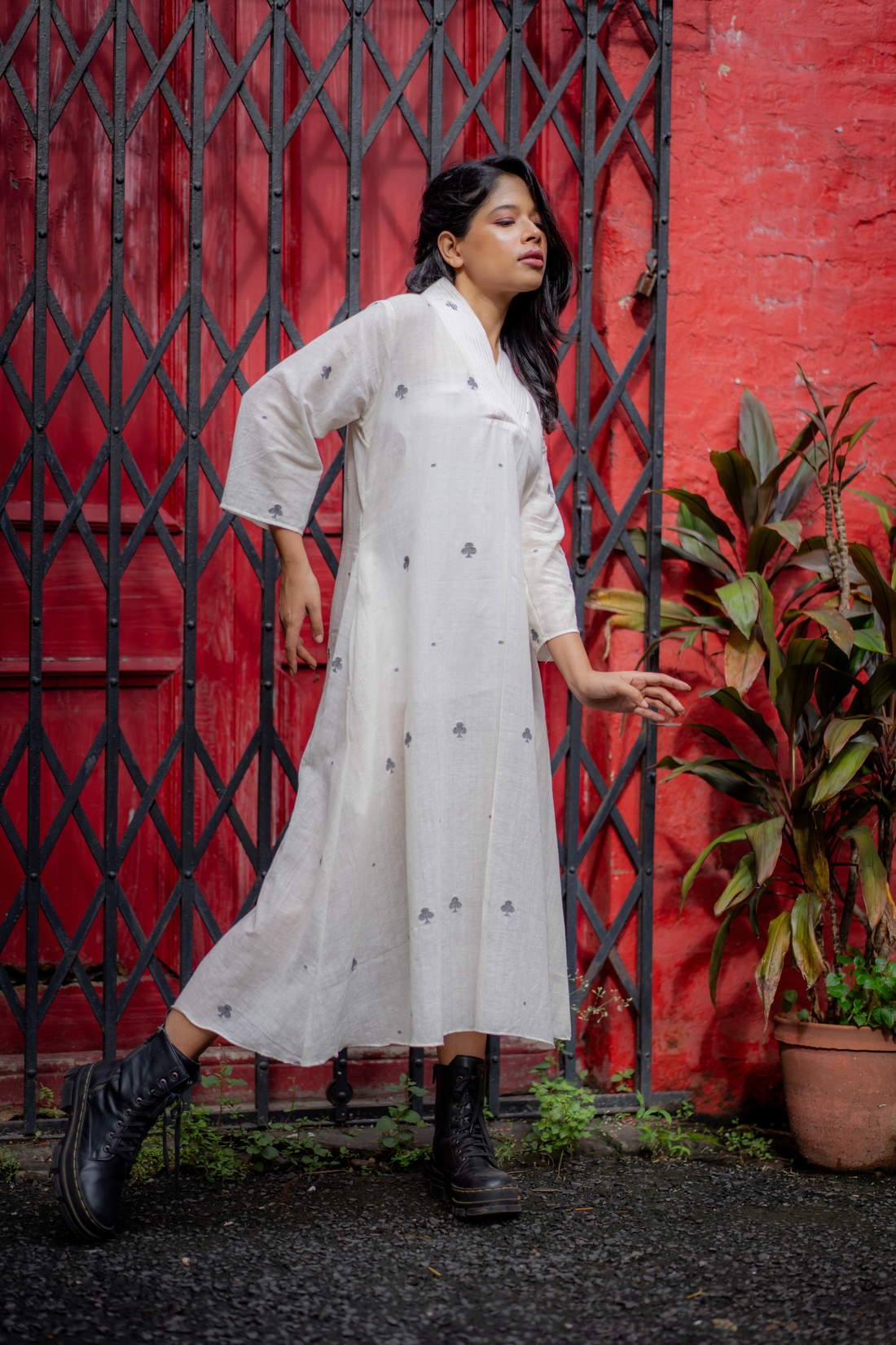 Ivory Whisper Cotton Dress: The Soft Serenity of Minimal Craft
