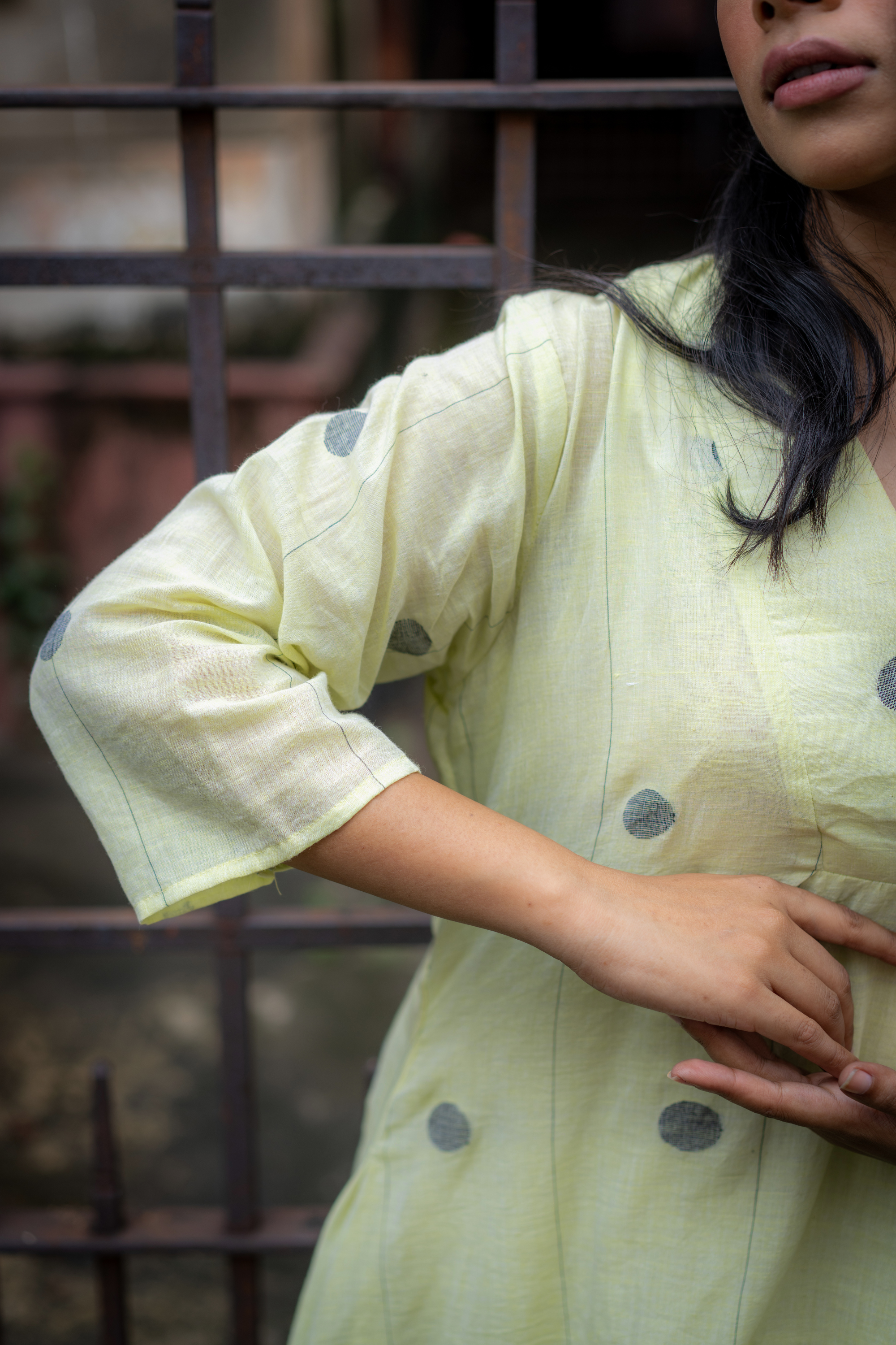 Misty Lime Cotton Dress: The Effortless Calm of Everyday Chic