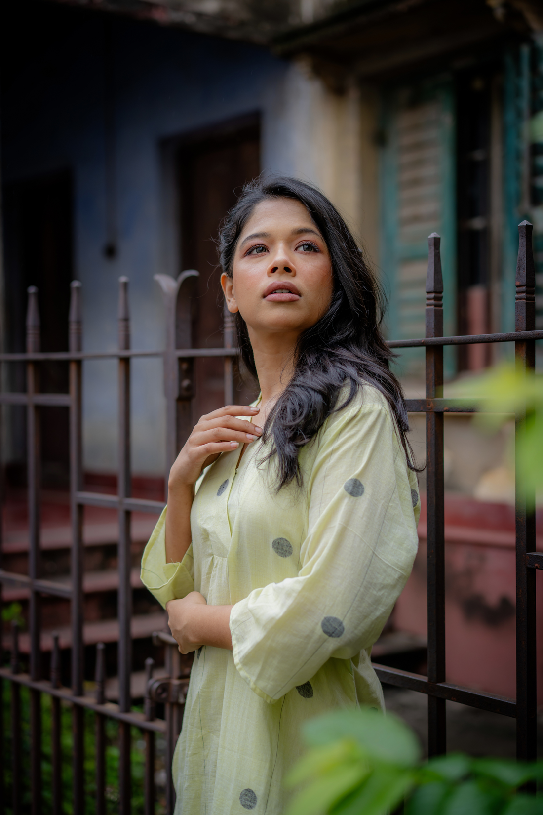 Misty Lime Cotton Dress: The Effortless Calm of Everyday Chic