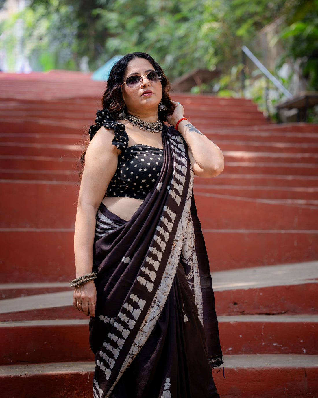 Regal Chess Pure Silk Batik Saree