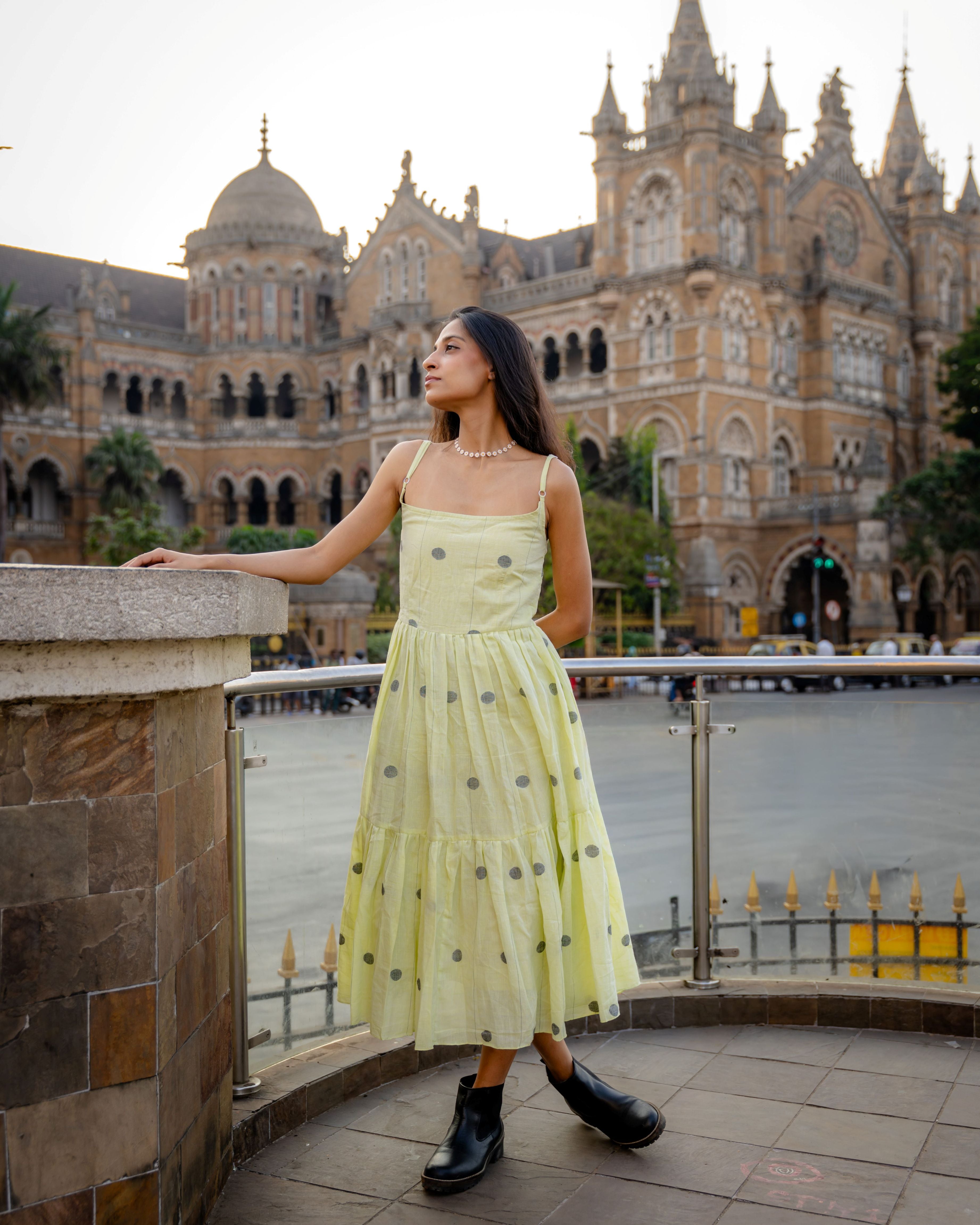 Sunlit Jamdani Cotton Tier Dress