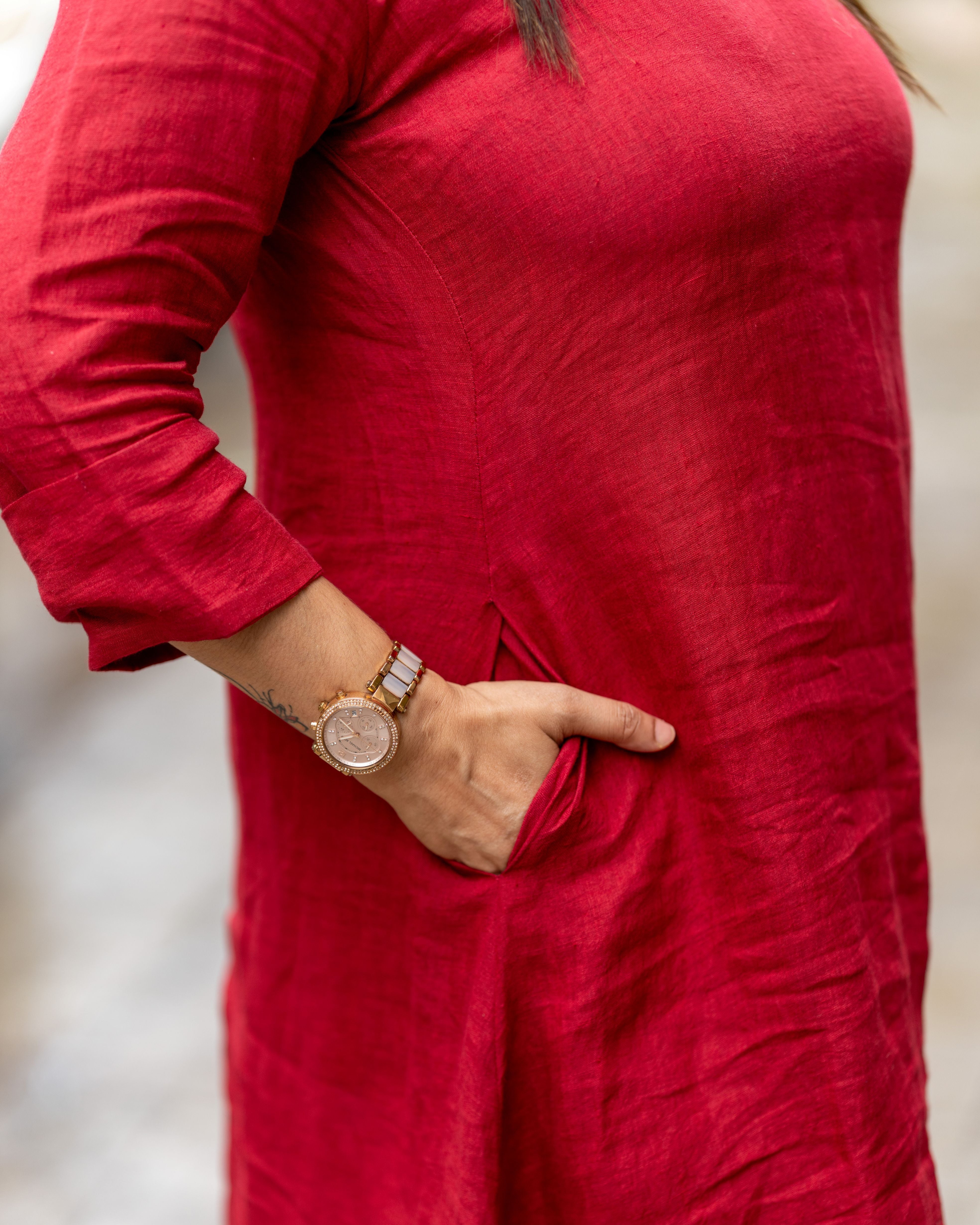 Scarlet Flow Cotton Dress