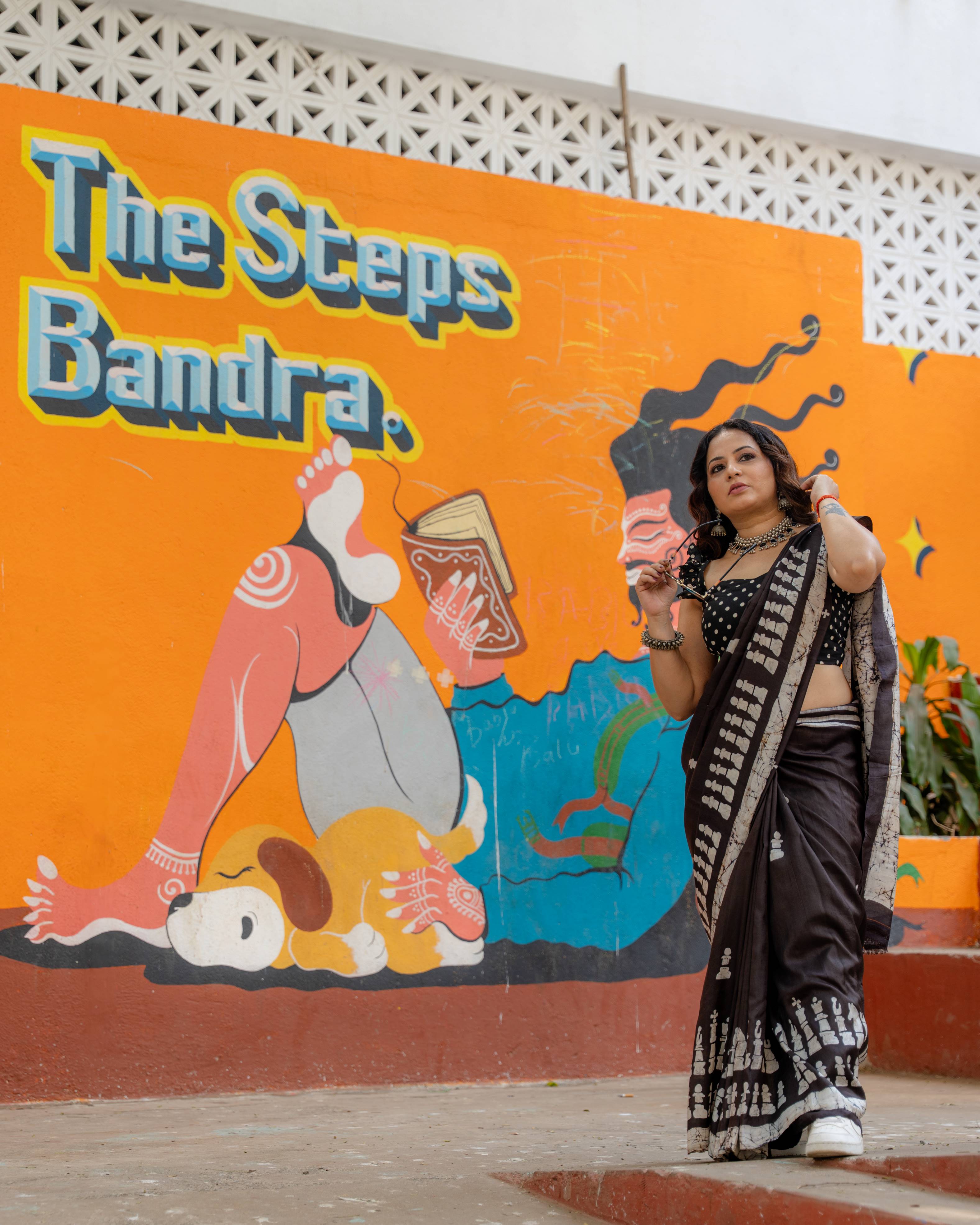 Regal Chess Pure Silk Batik Saree