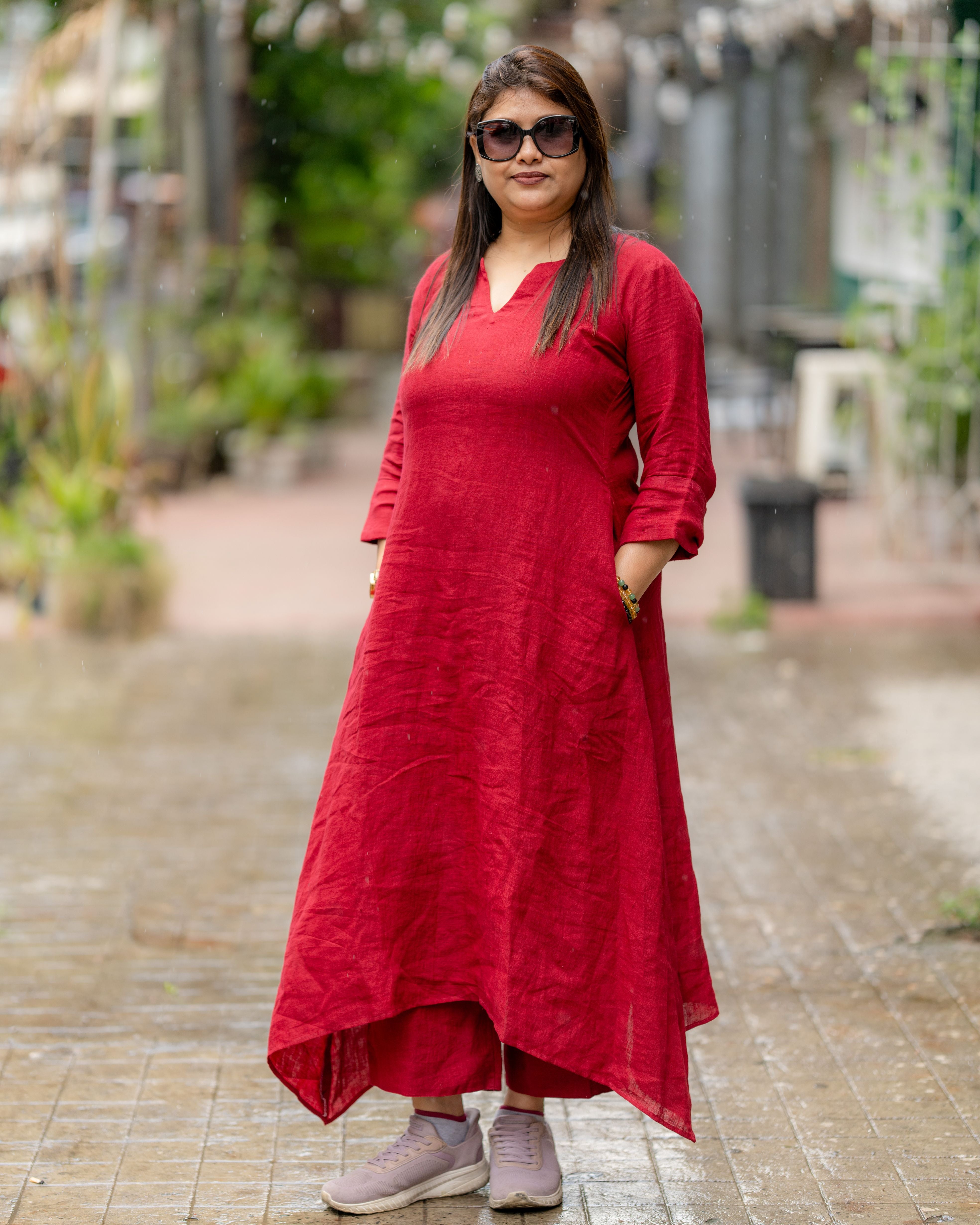 Scarlet Flow Cotton Dress