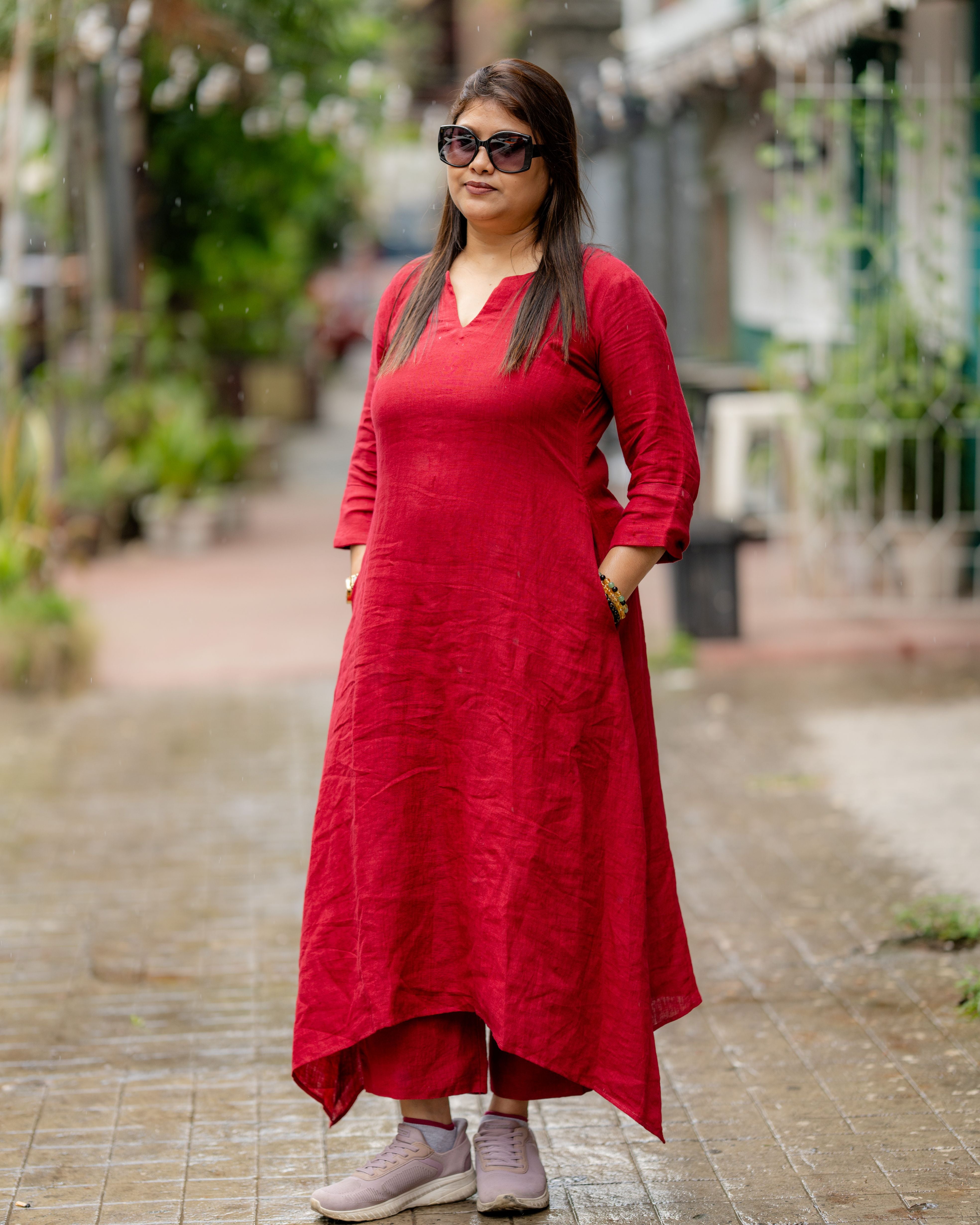 Scarlet Flow Cotton Dress