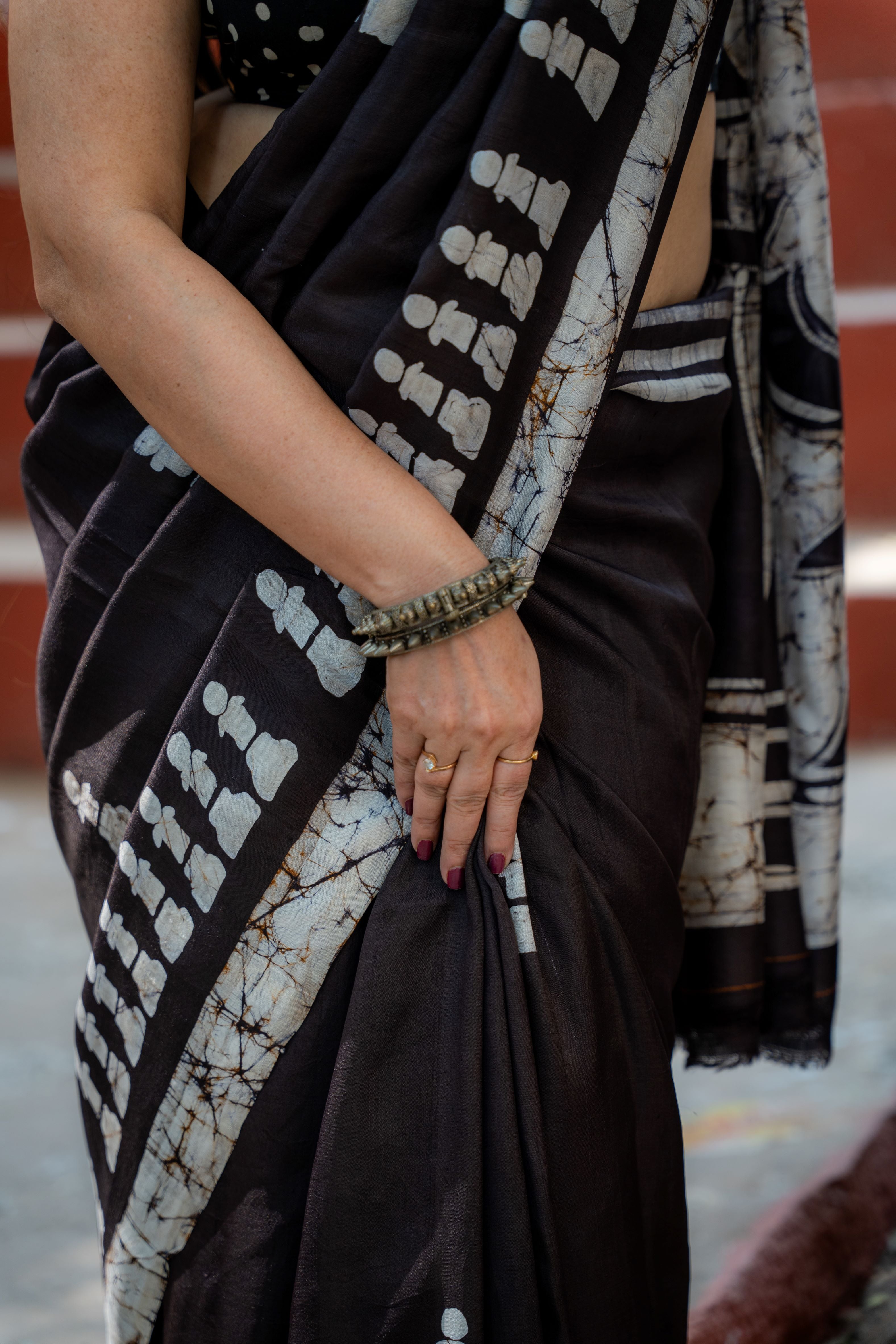Regal Chess Pure Silk Batik Saree