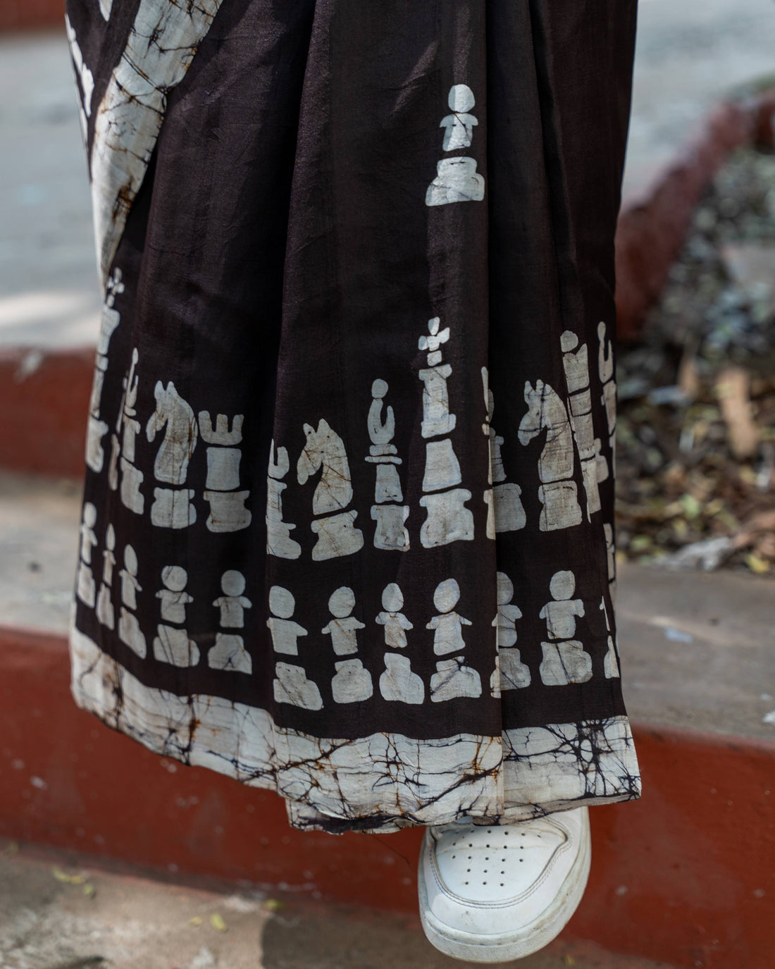 Regal Chess Pure Silk Batik Saree