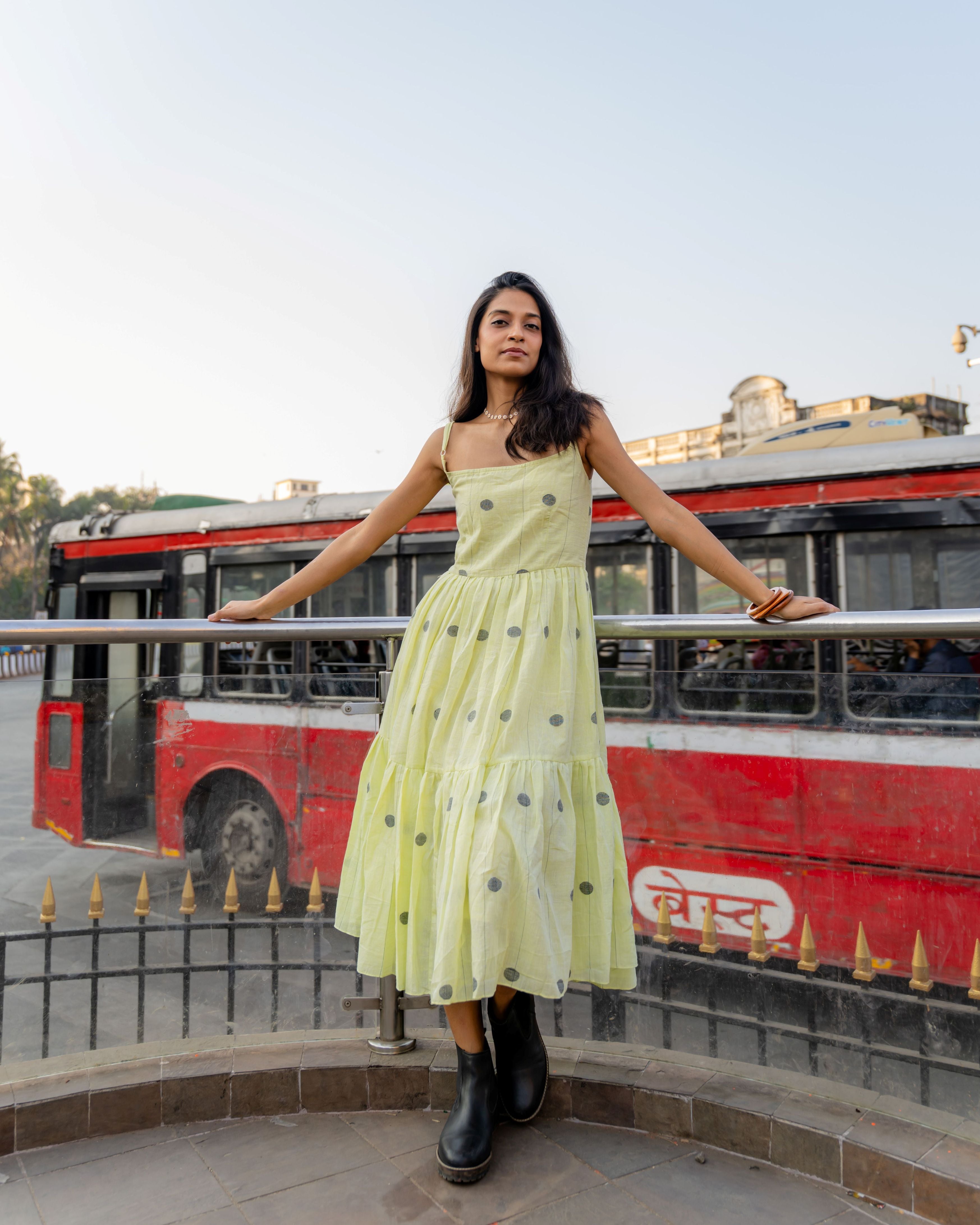 Sunlit Jamdani Cotton Tier Dress