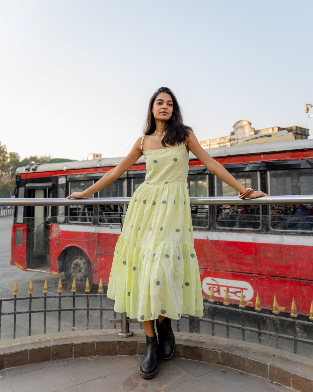 Sunlit Jamdani Cotton Tier Dress