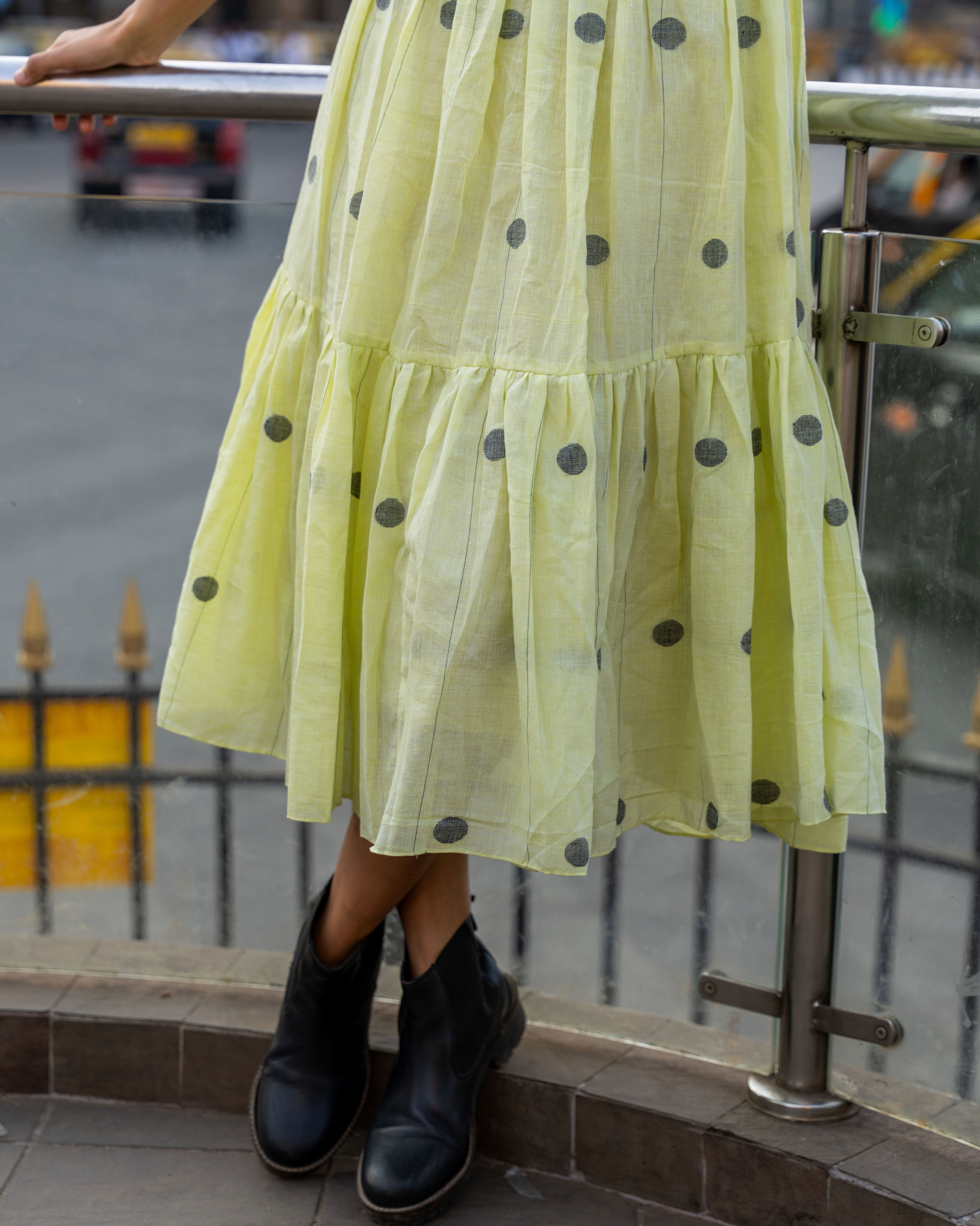 Sunlit Jamdani Cotton Tier Dress