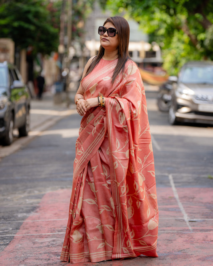 Arunima Handwax Tussar Silk Saree