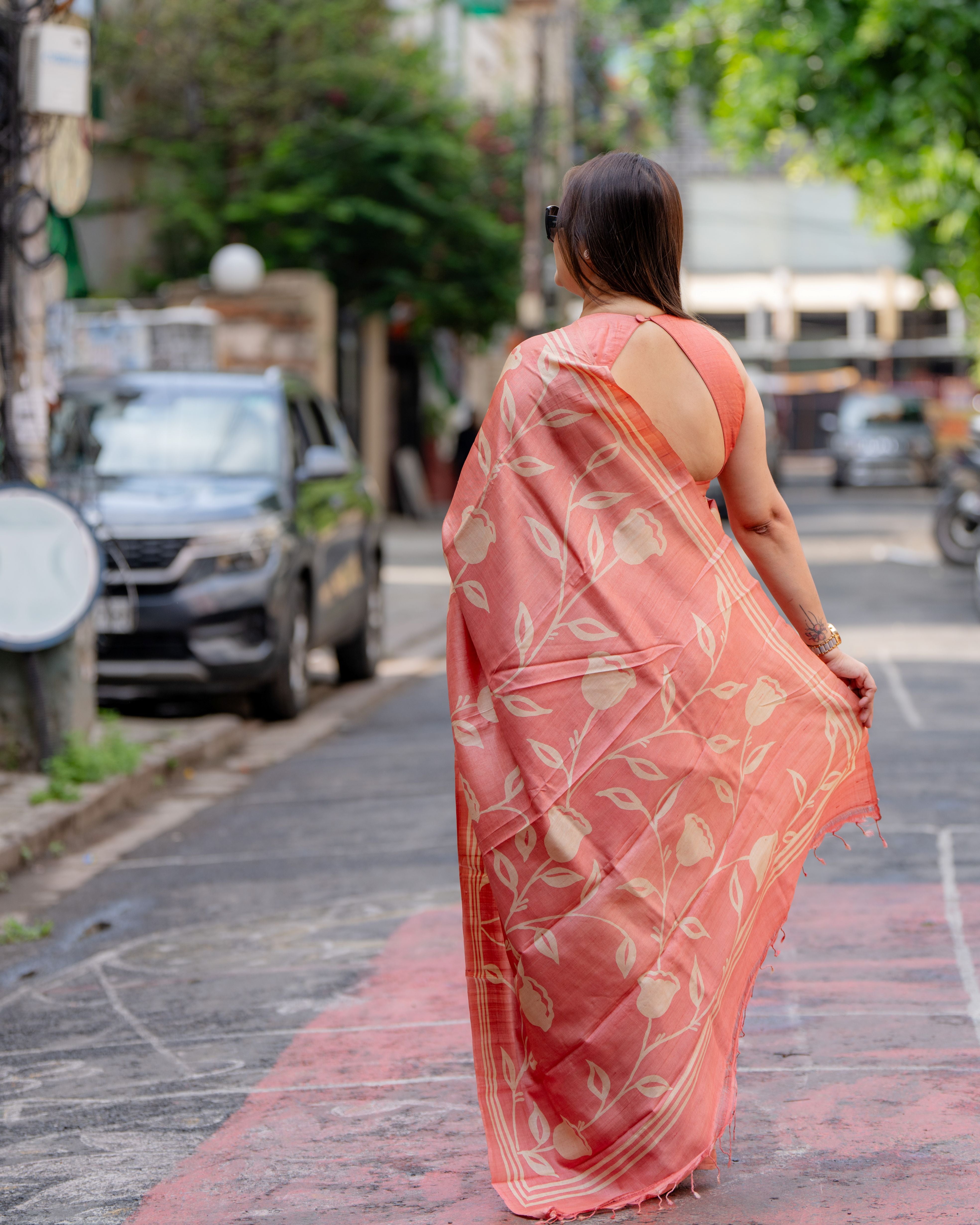 Arunima Handwax Tussar Silk Saree