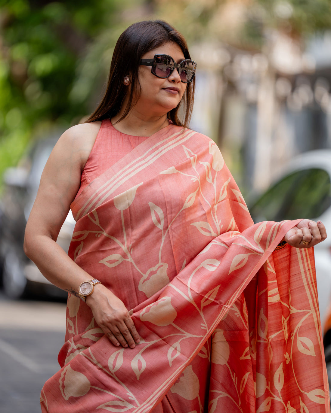 Arunima Handwax Tussar Silk Saree