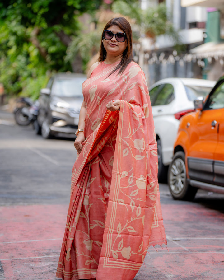 Arunima Handwax Tussar Silk Saree