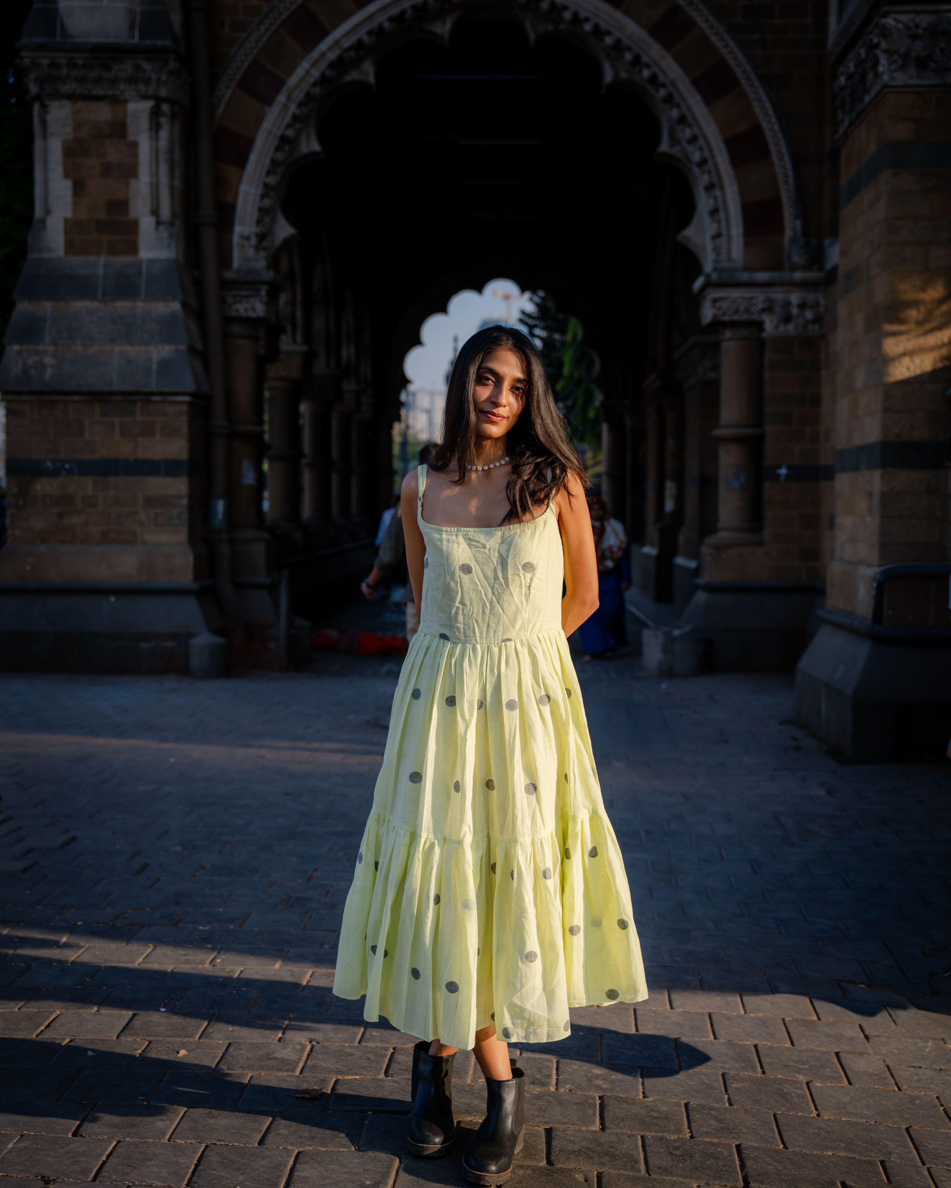Sunlit Jamdani Cotton Tier Dress