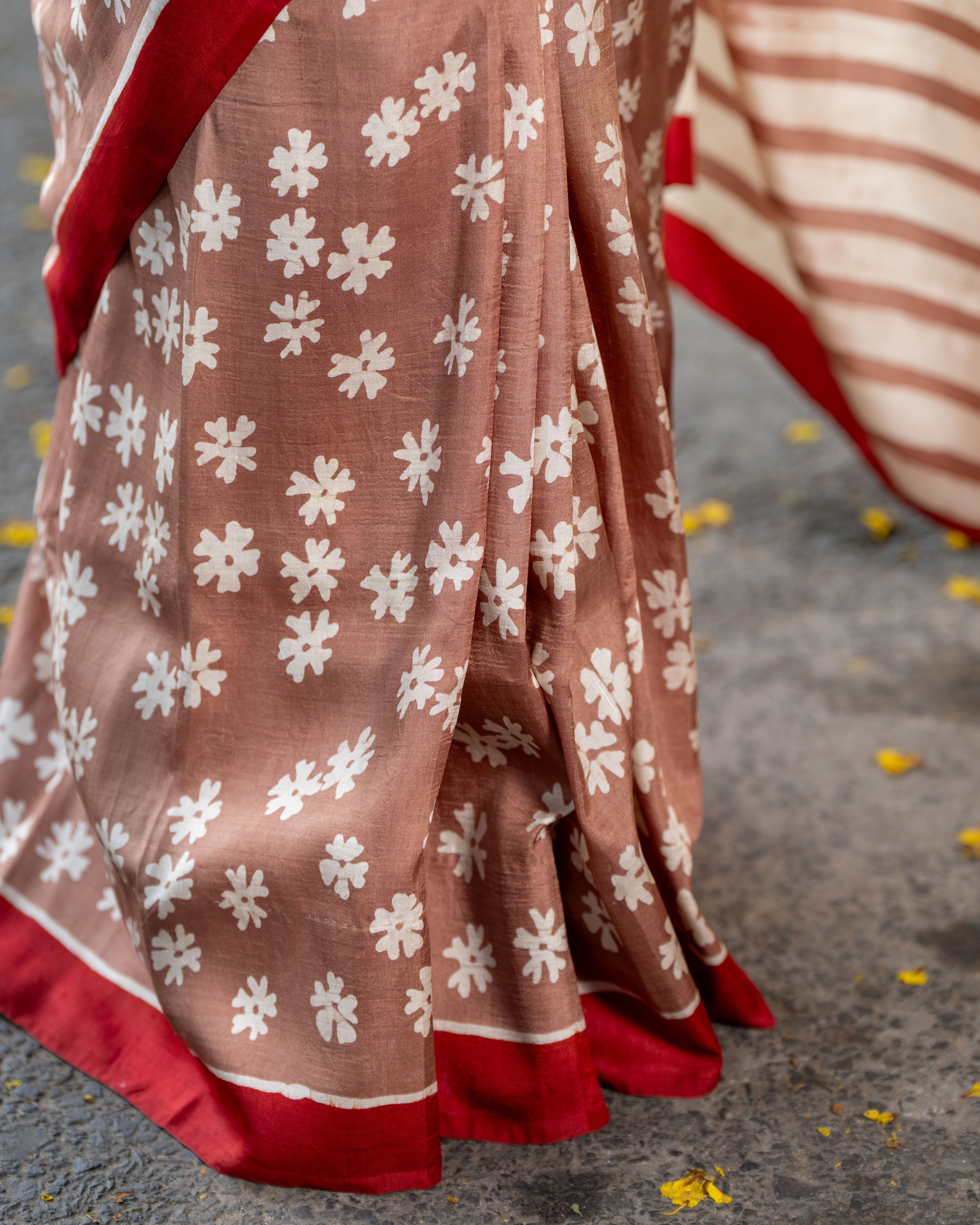 Gulnaar Siuli Batik Pure Silk Saree