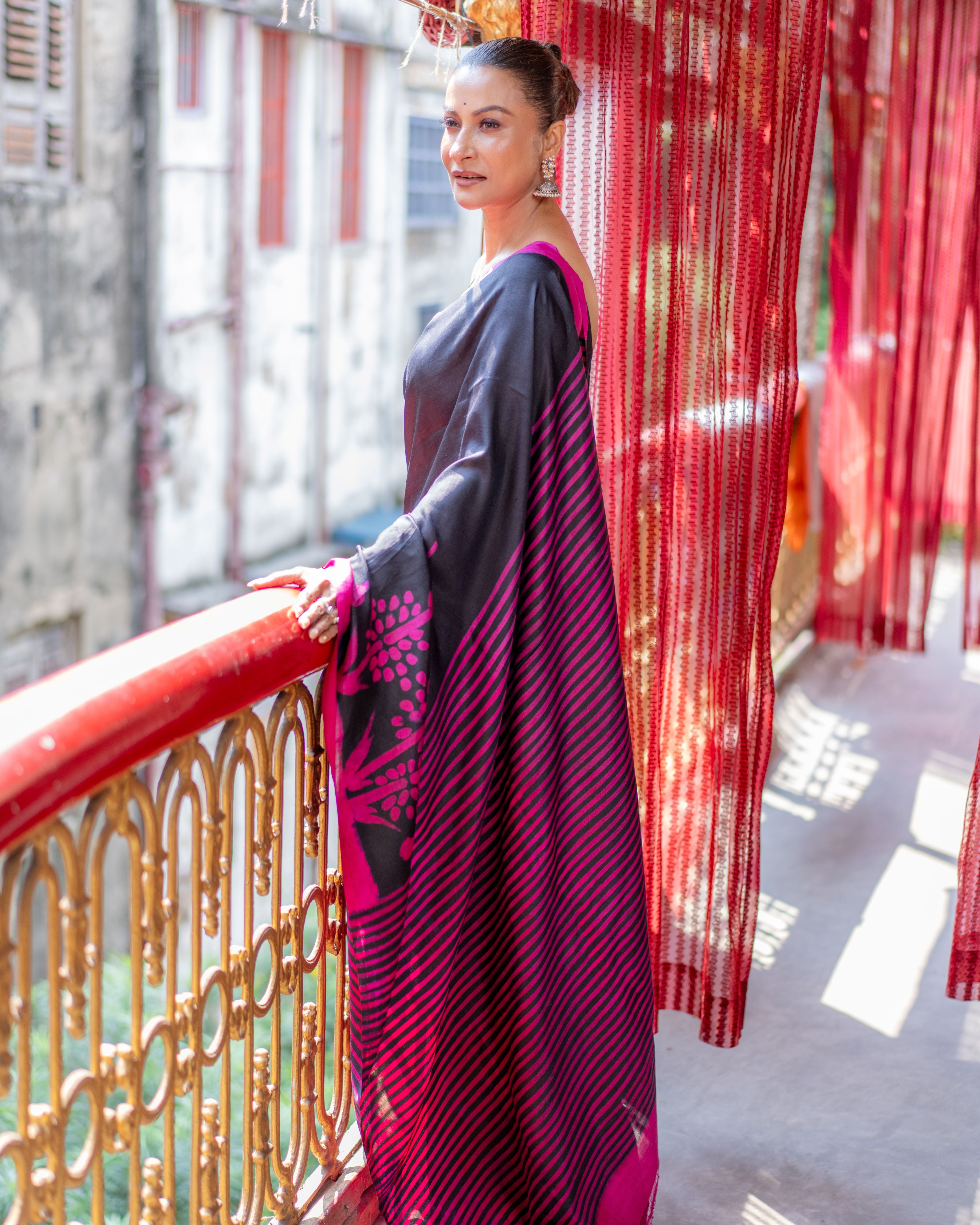 Pure Silk Handpainted Saree