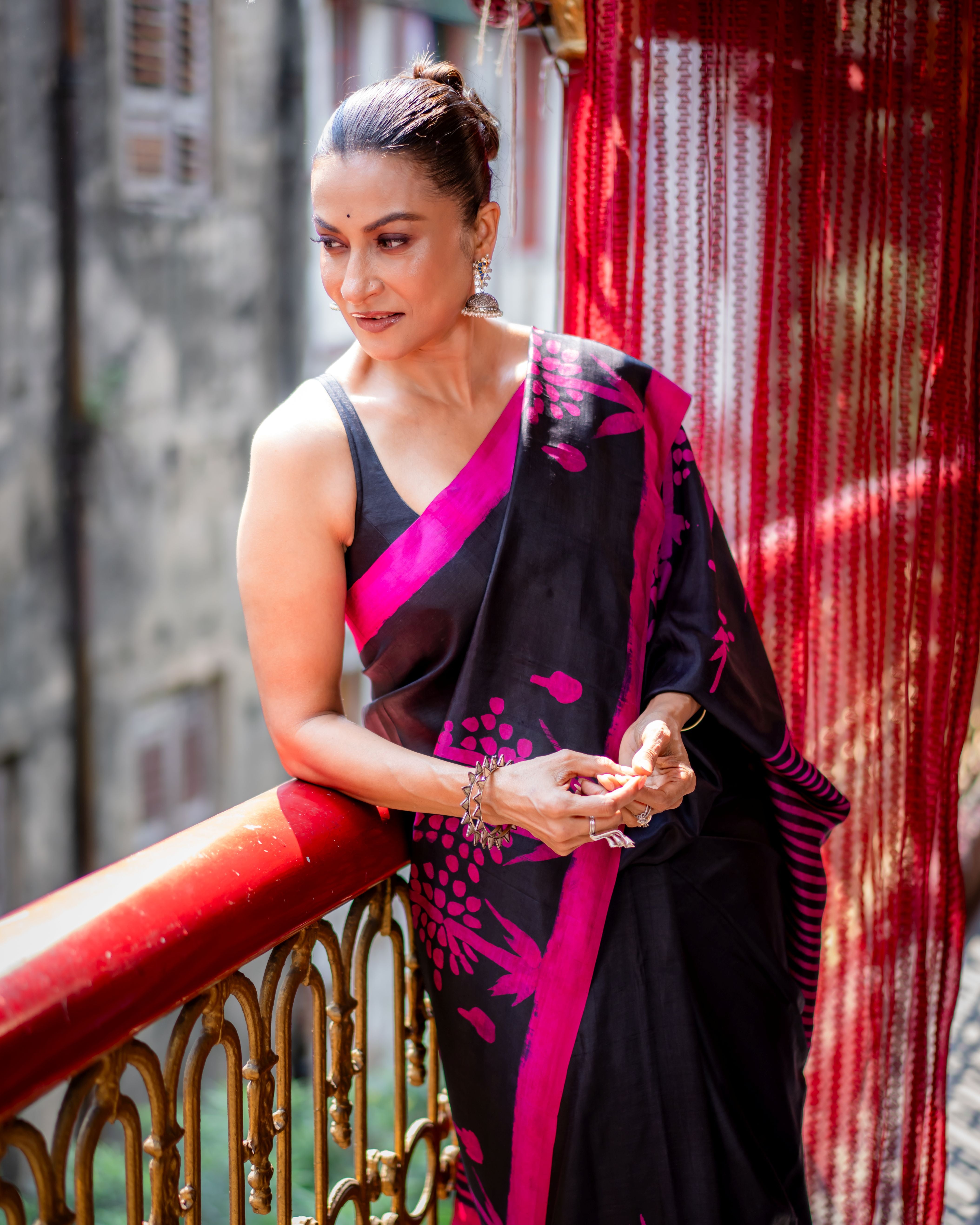 Pure Silk Handpainted Saree