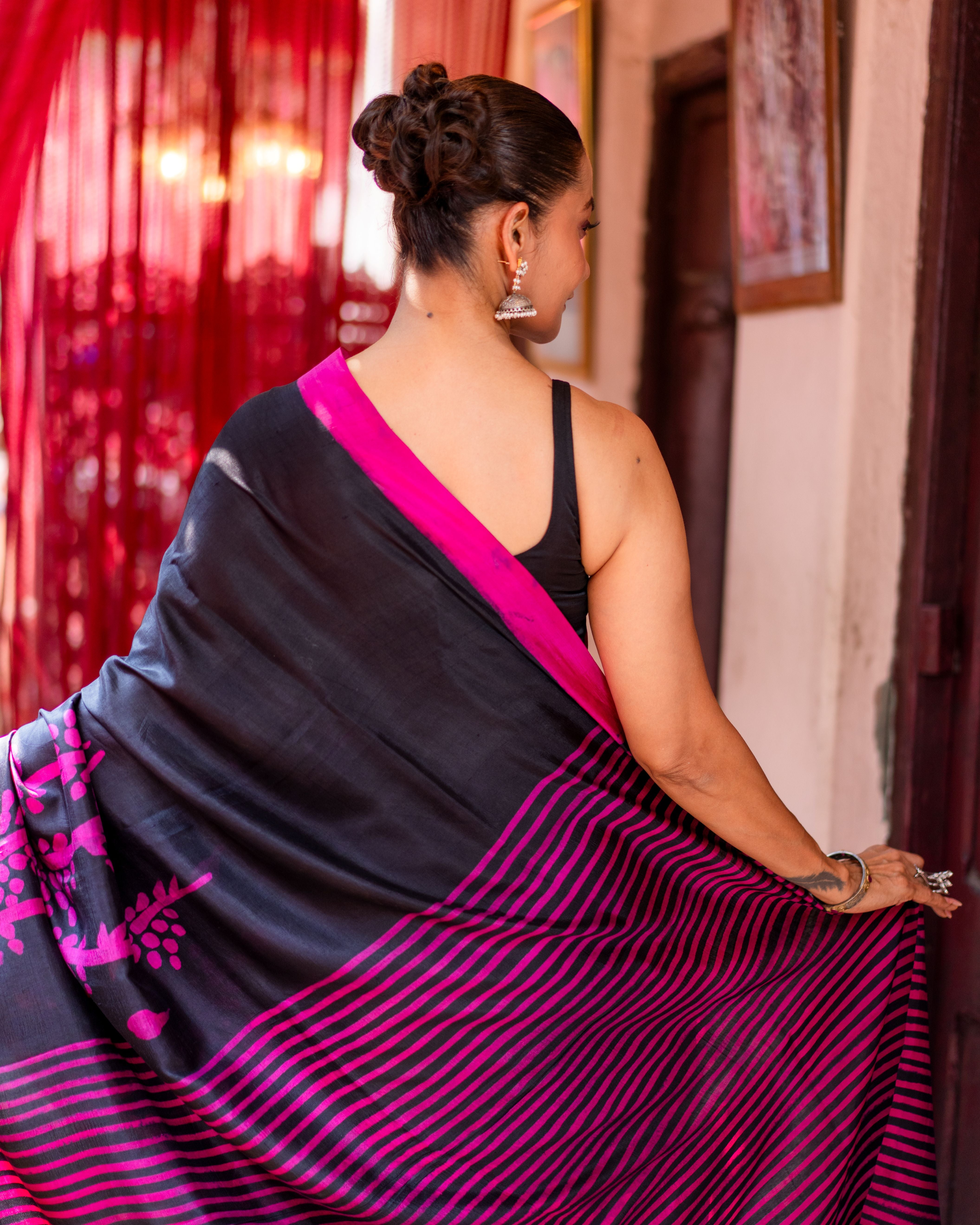 Pure Silk Handpainted Saree