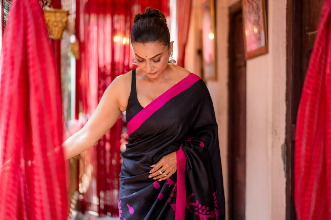 Pure Silk Handpainted Saree