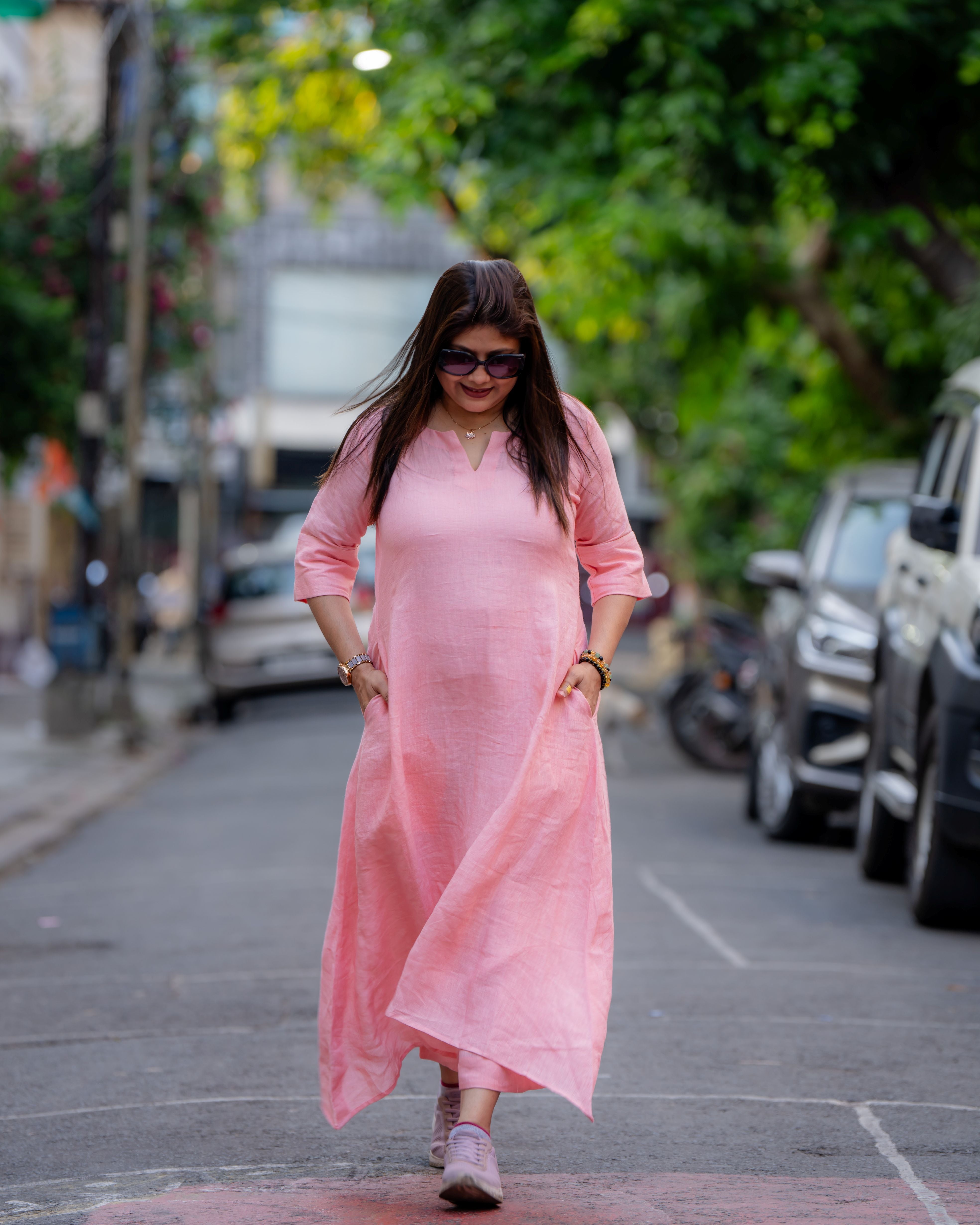 Blush Breeze Cotton Dress