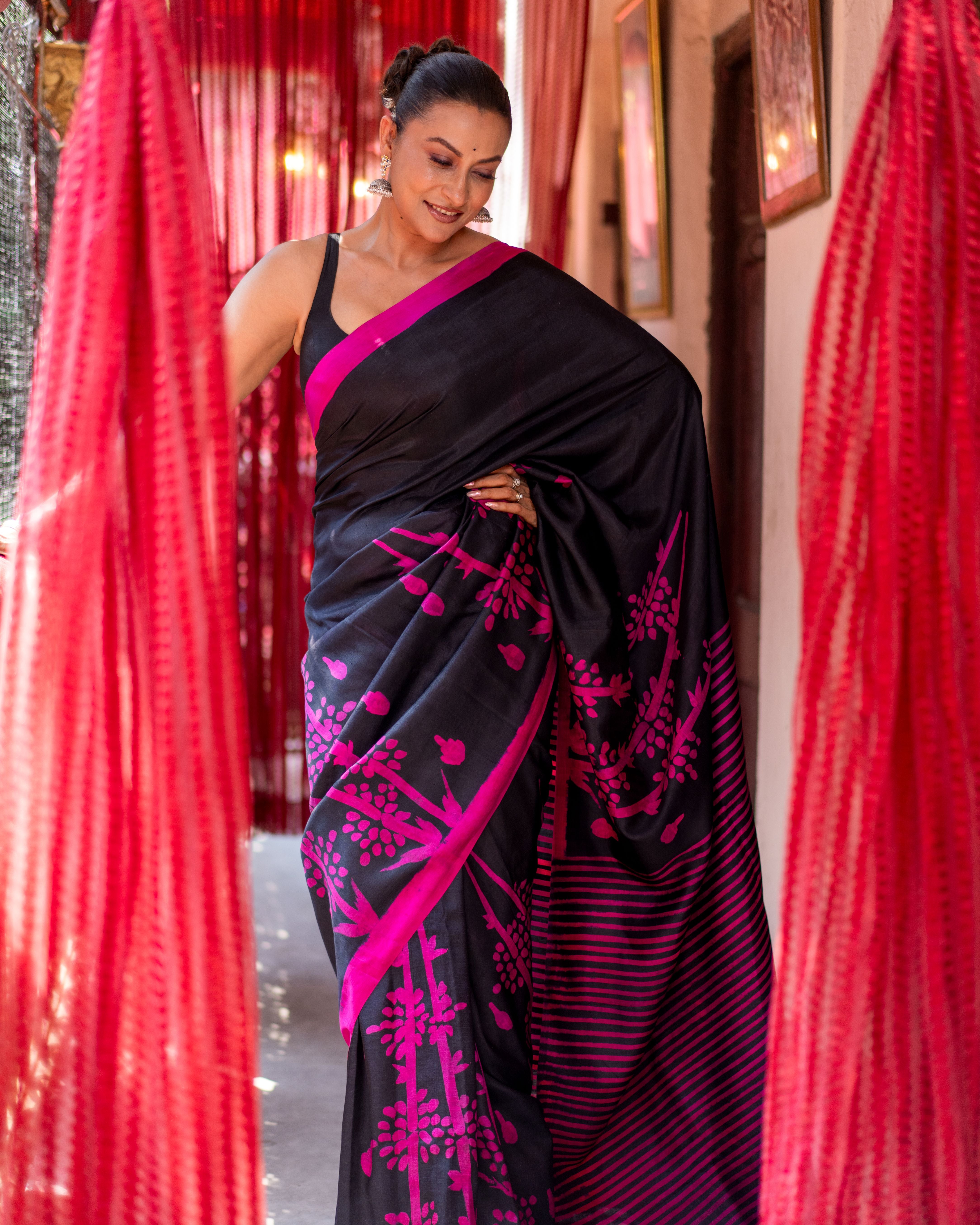 Pure Silk Handpainted Saree