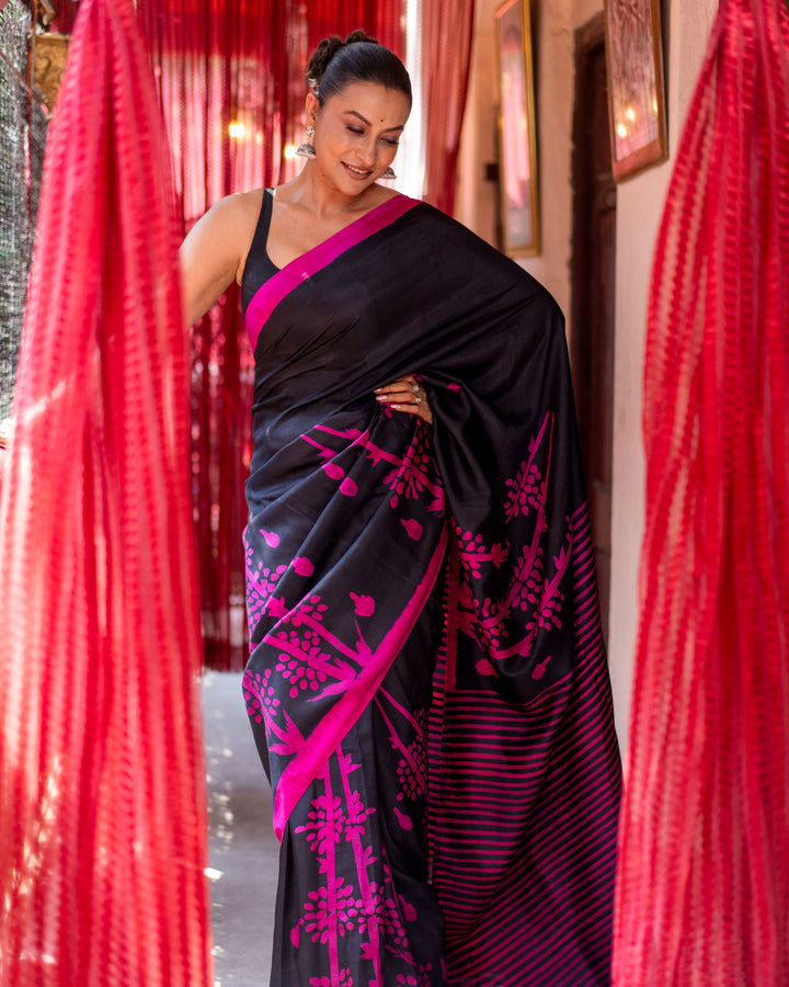 Pure Silk Handpainted Saree