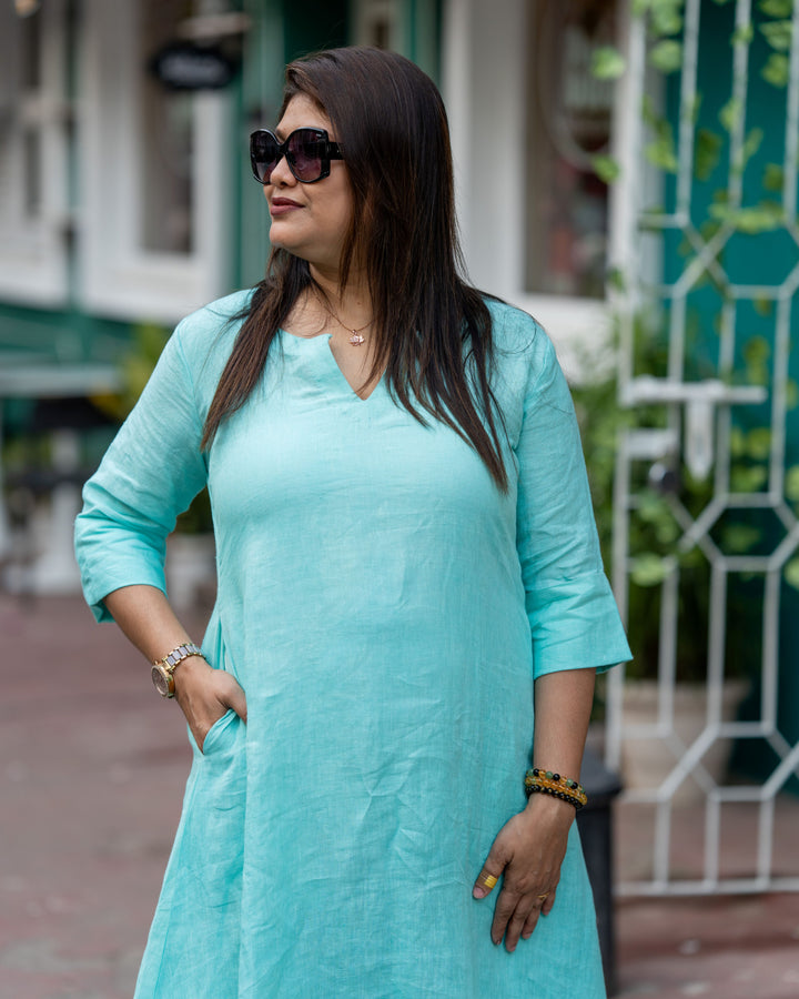 Aqua Mist Cotton Dress