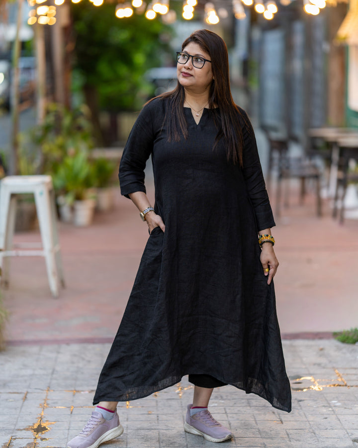 Midnight Flow Cotton Dress