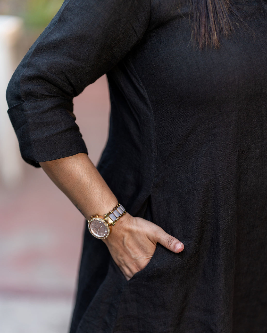 Midnight Flow Cotton Dress
