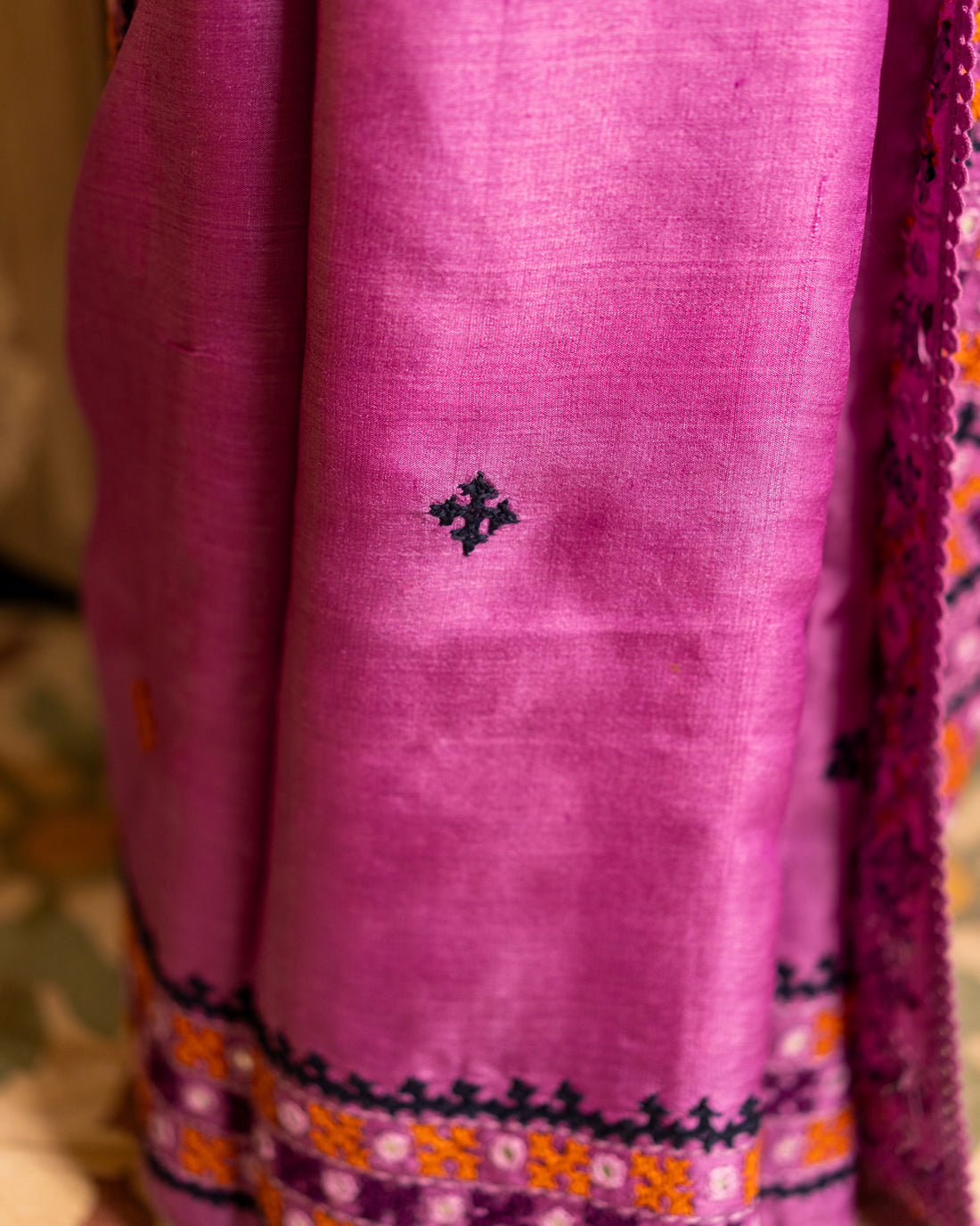 Pure Tussar Handwork Gujarati Stitched Saree