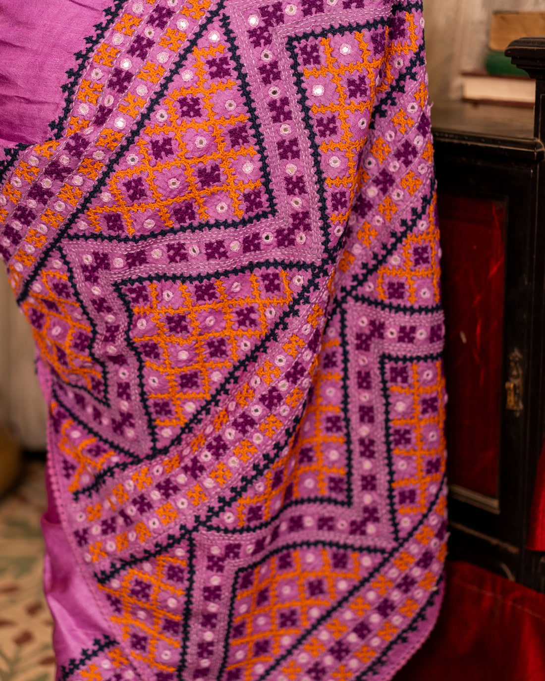 Pure Tussar Handwork Gujarati Stitched Saree