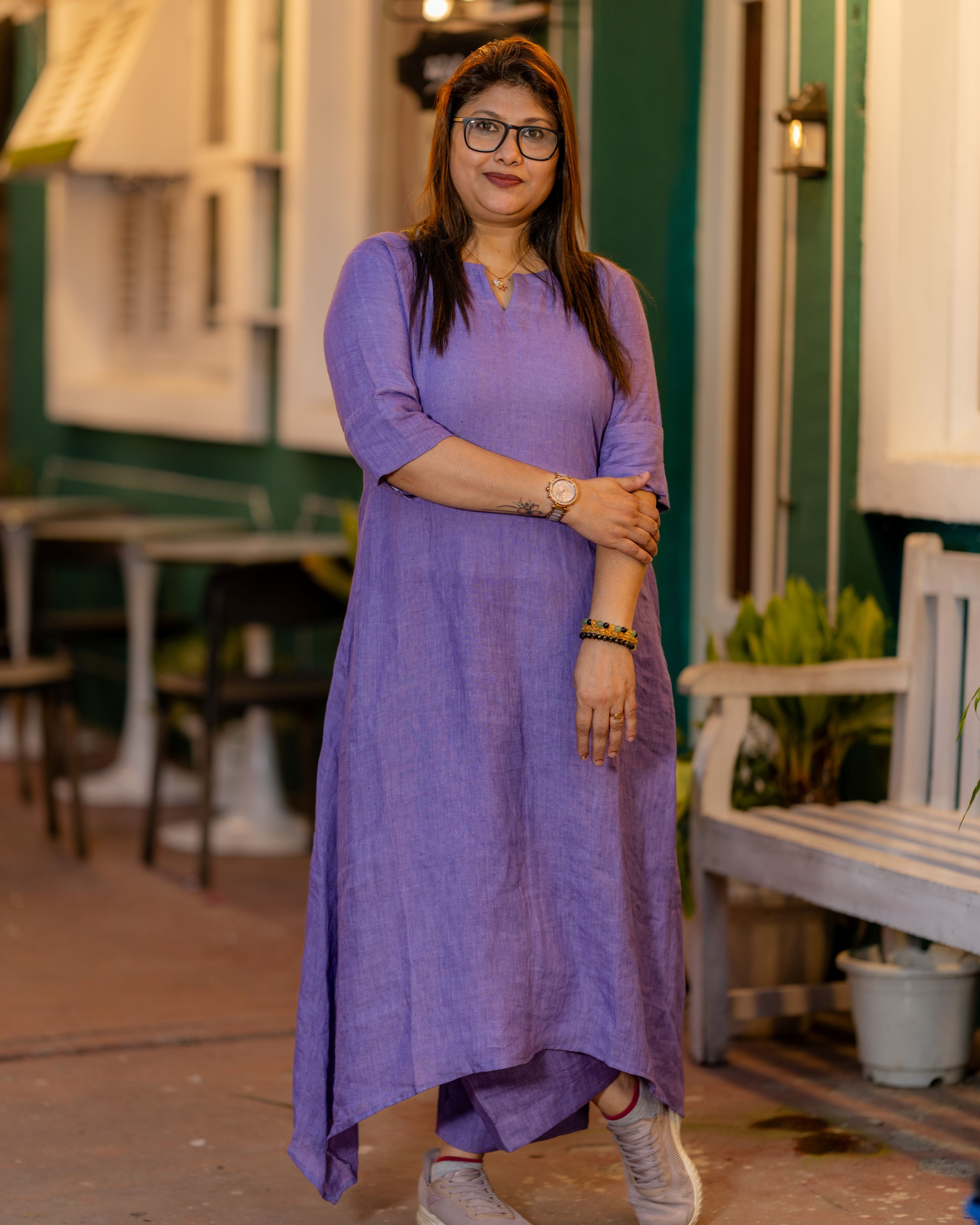 Amethyst Flow Cotton Dress