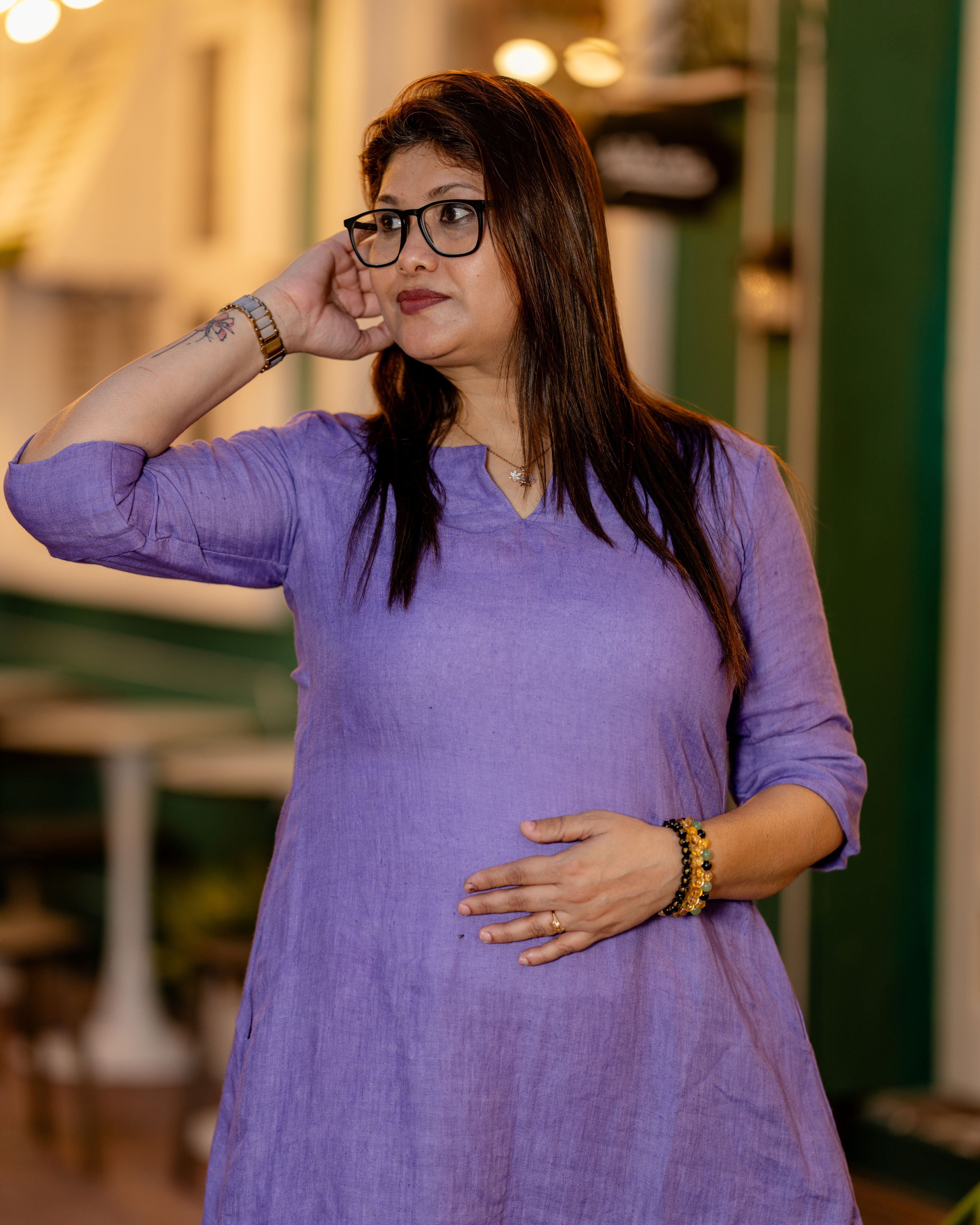 Amethyst Flow Cotton Dress