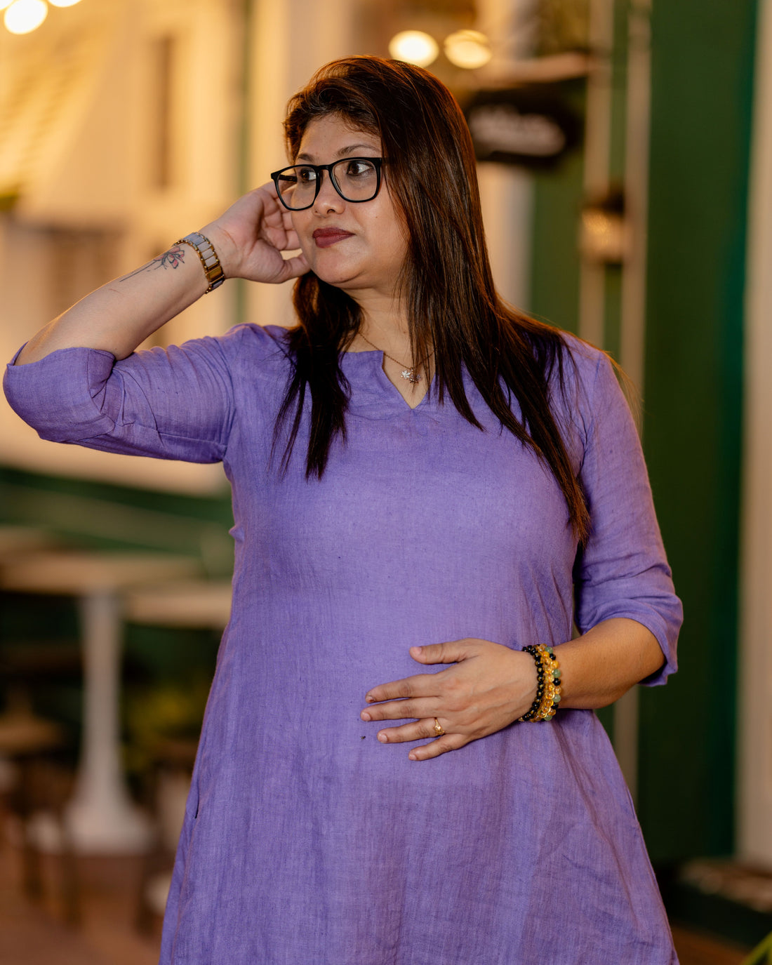 Amethyst Flow Cotton Dress