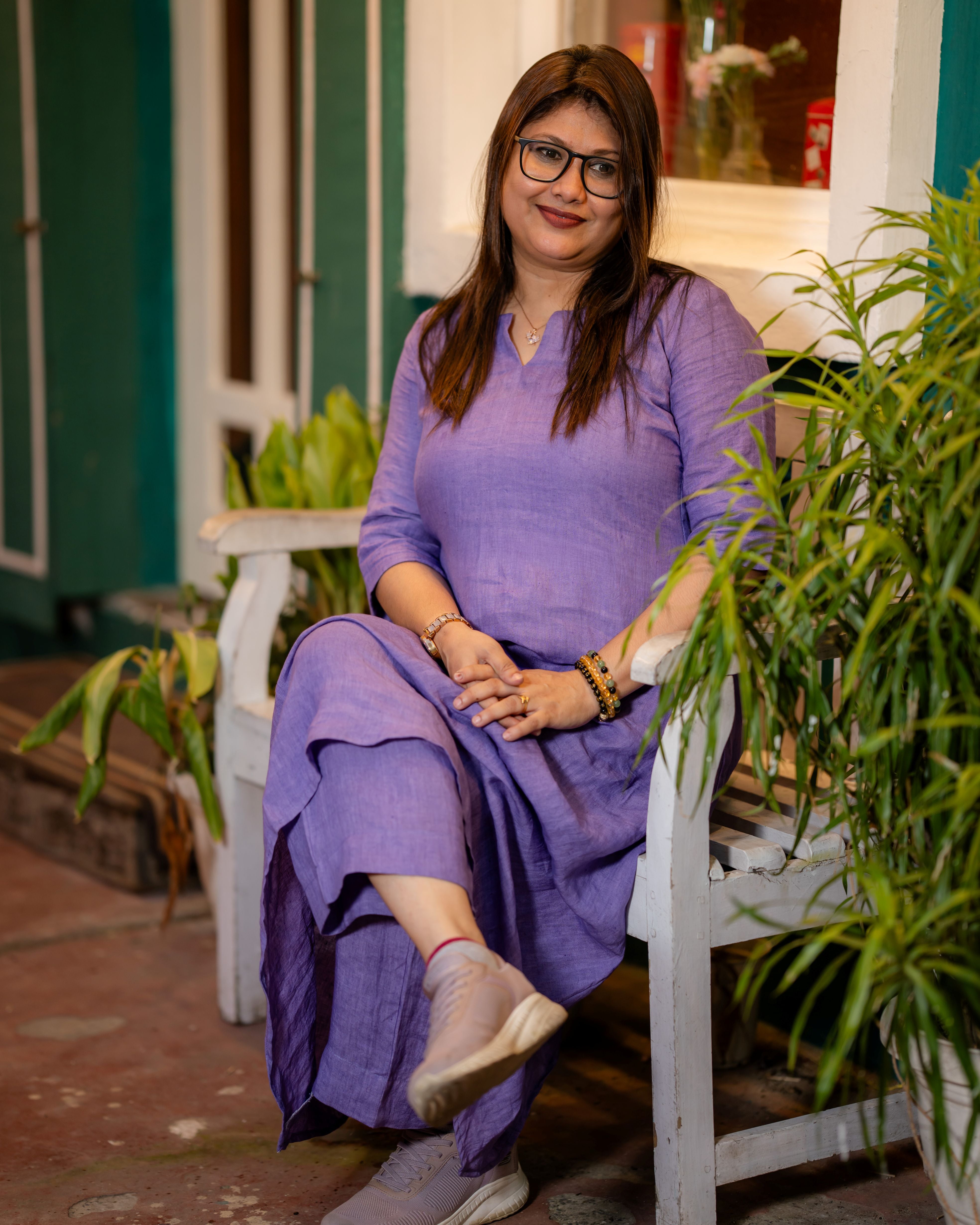 Amethyst Flow Cotton Dress