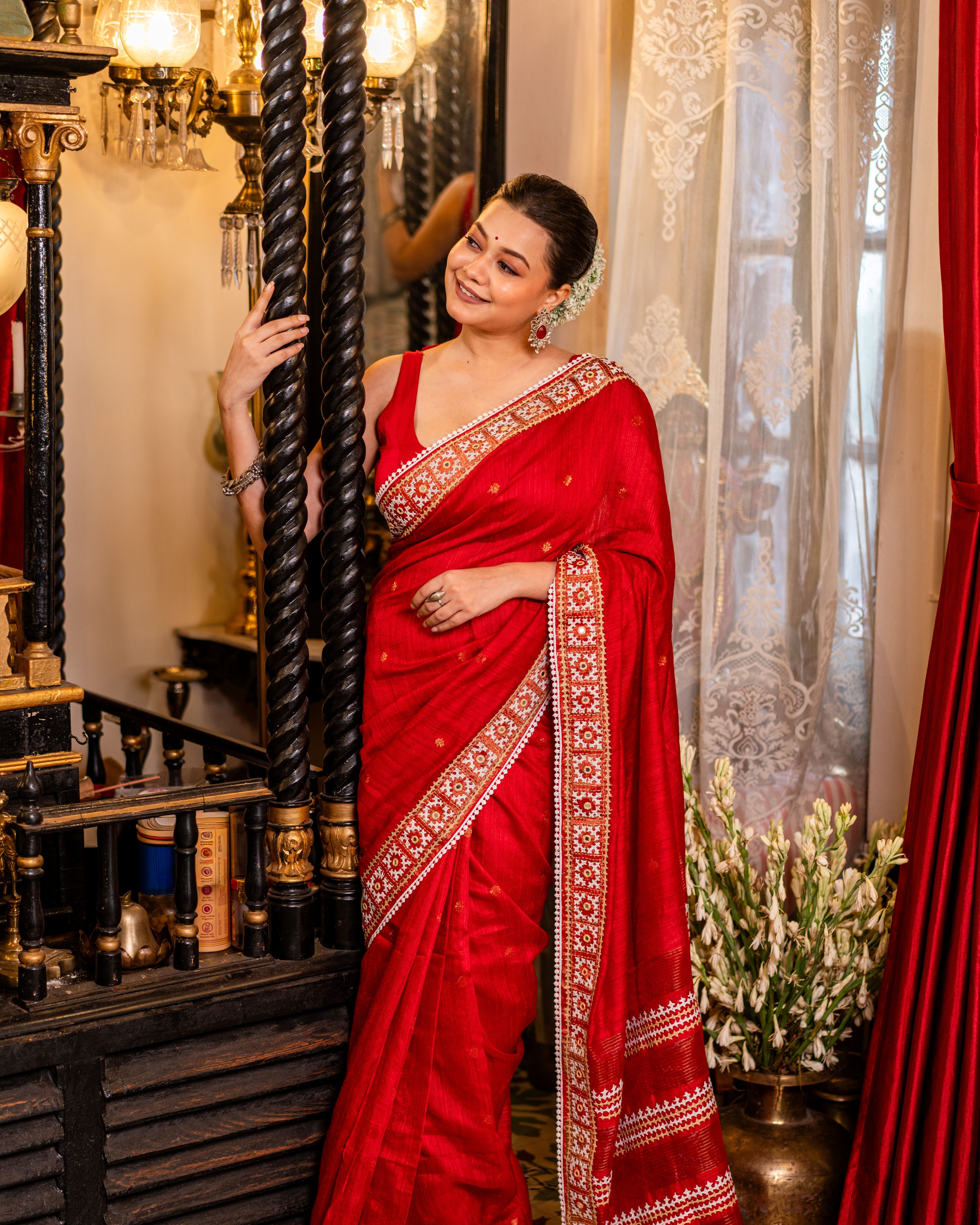 Matka Handwoven Jamdani Saree