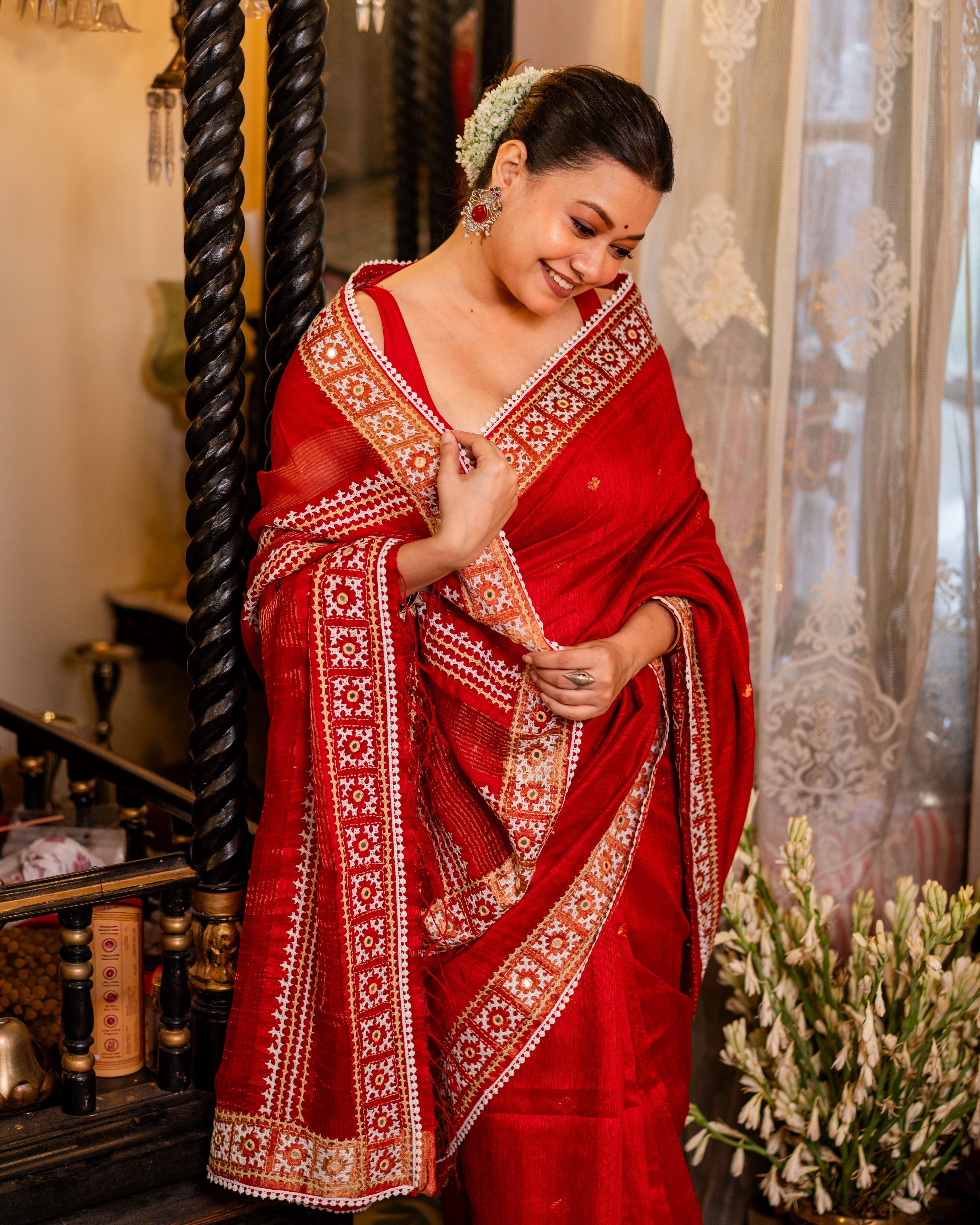 Matka Handwoven Jamdani Saree