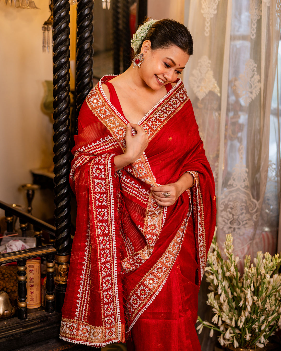 Matka Handwoven Jamdani Saree