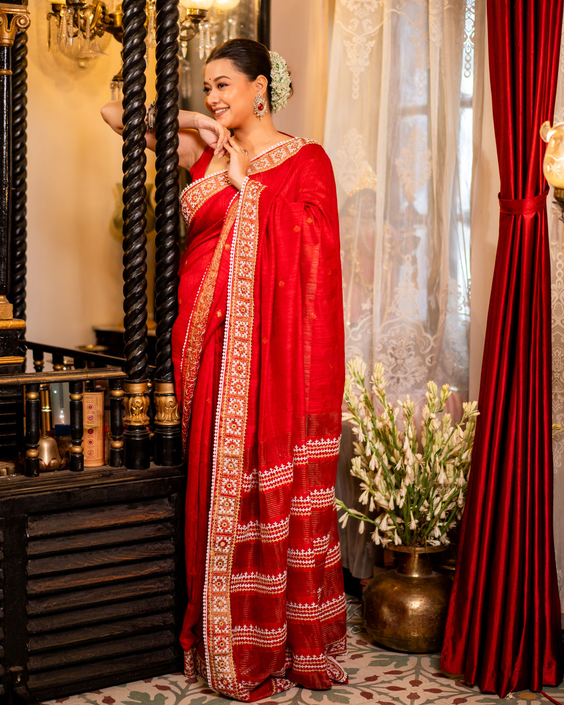Matka Handwoven Jamdani Saree