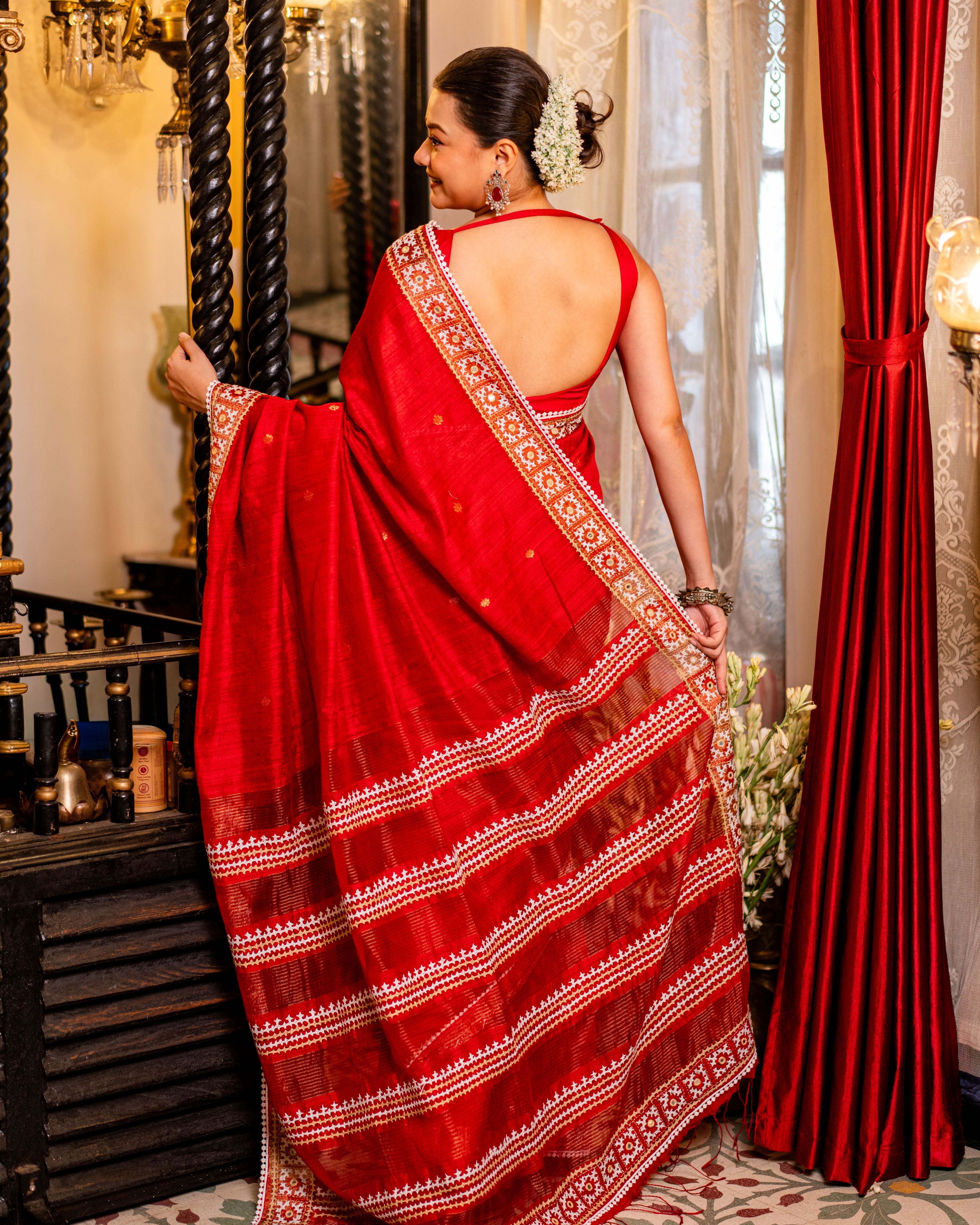 Matka Handwoven Jamdani Saree
