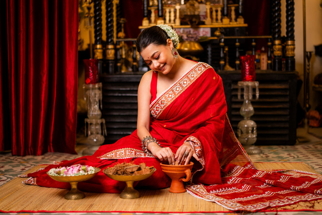Matka Handwoven Jamdani Saree