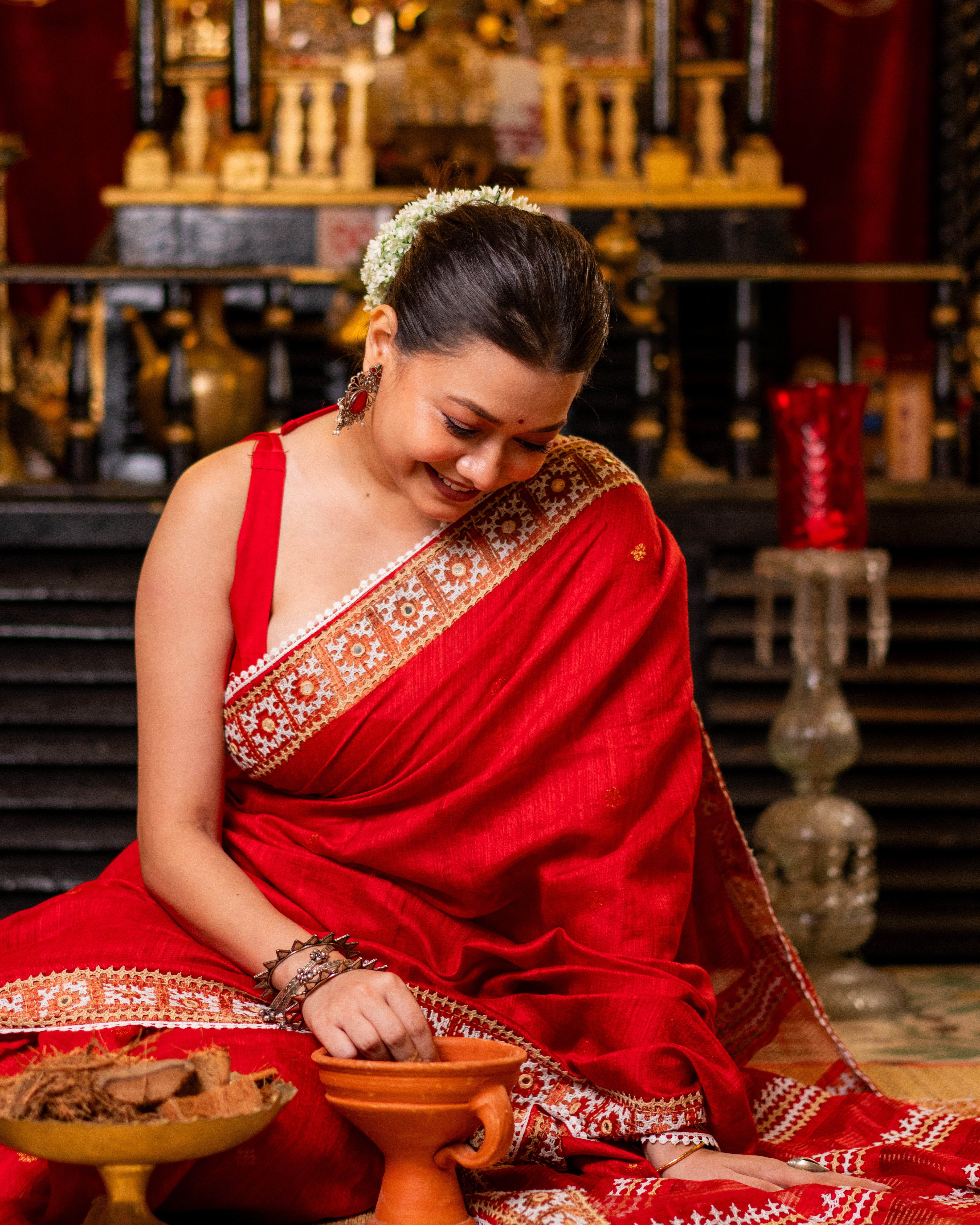 Matka Handwoven Jamdani Saree