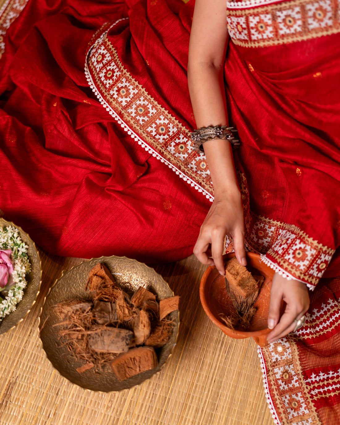 Matka Handwoven Jamdani Saree