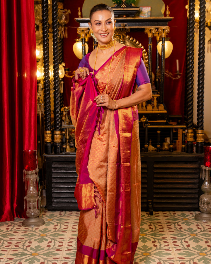 The Maharani Pure Silk Handwoven Gadwal Saree