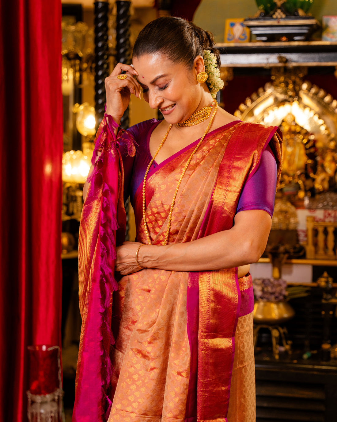 The Maharani Pure Silk Handwoven Gadwal Saree