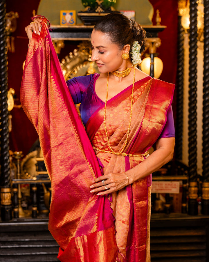 The Maharani Pure Silk Handwoven Gadwal Saree